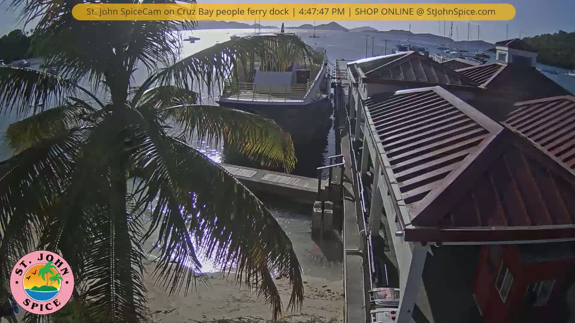 St. John Ferry Terminal from Cruz Bay Live Cam - Cruz Bay, St. John, United States Virgin Islands, USA