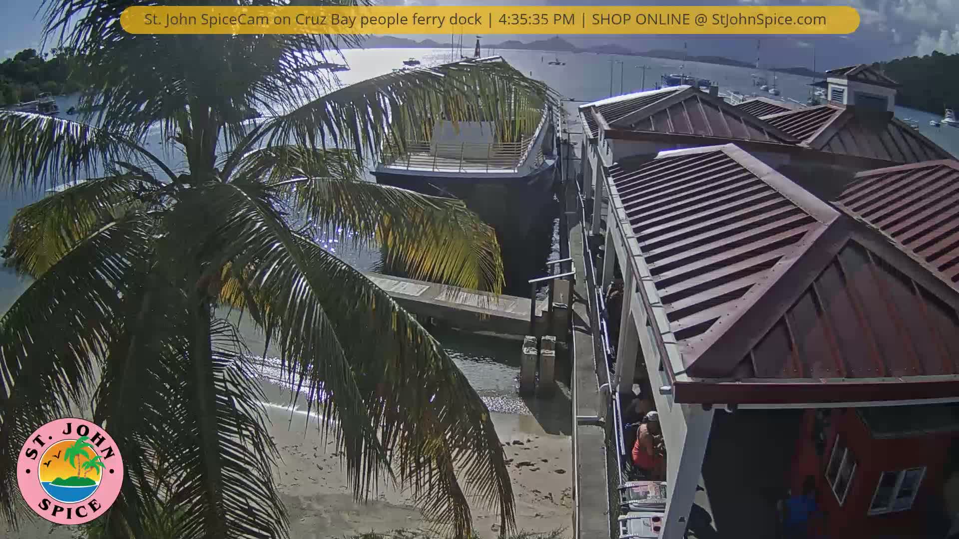 St. John Ferry Terminal from Cruz Bay Live Cam - Cruz Bay, St. John, United States Virgin Islands, USA