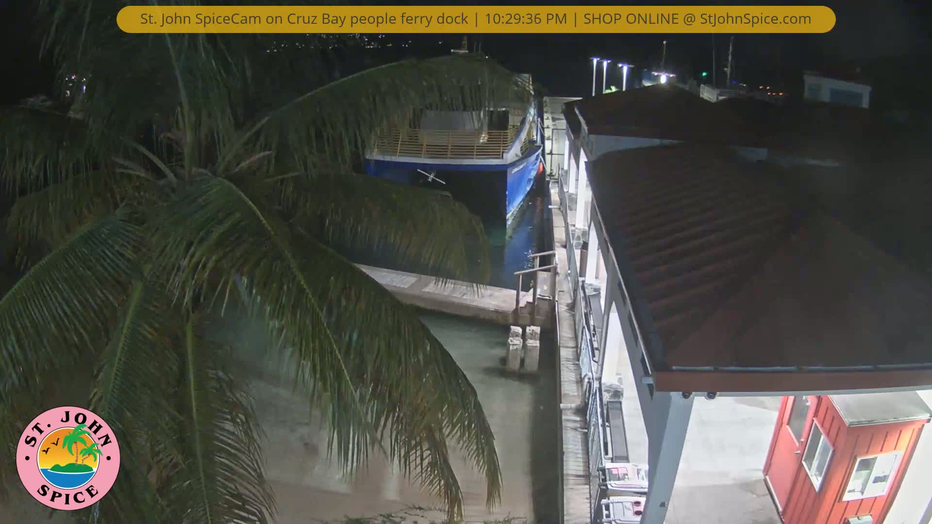 St. John Ferry Terminal from Cruz Bay Live Cam - Cruz Bay, St. John, United States Virgin Islands, USA