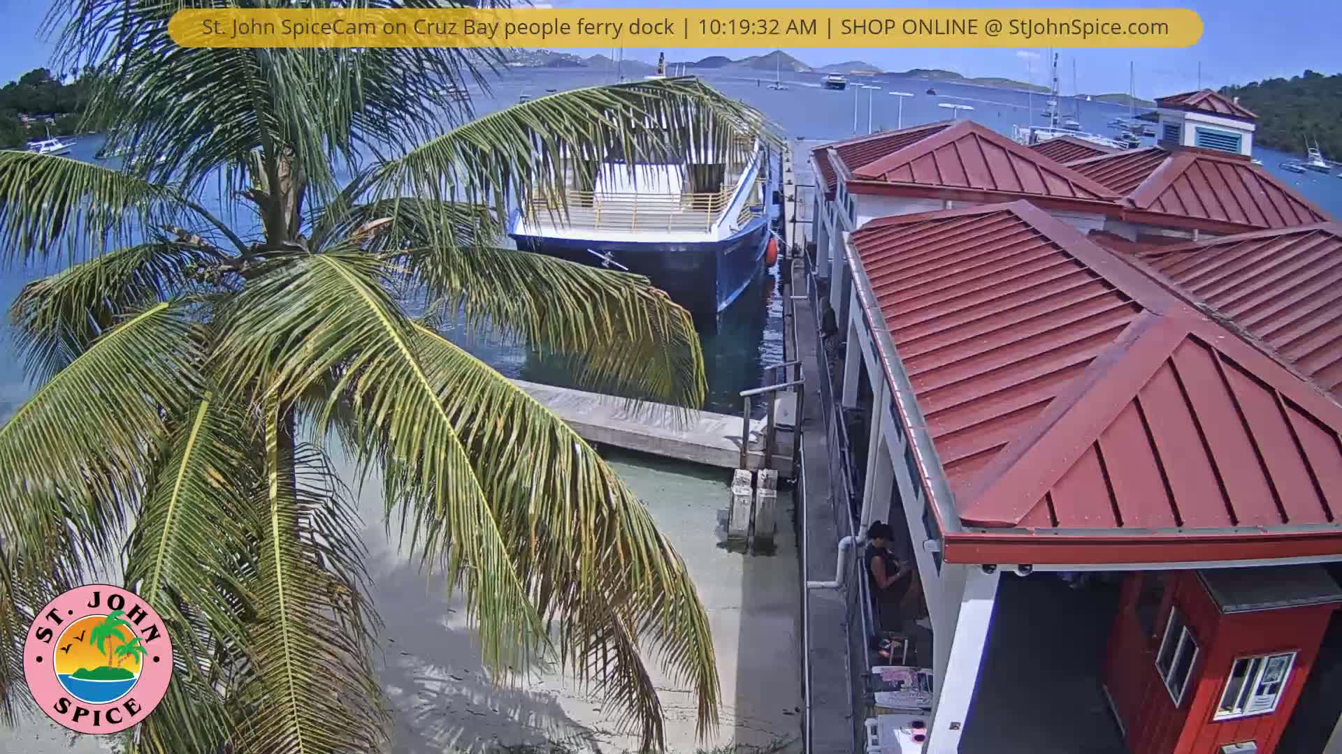 St. John Ferry Terminal from Cruz Bay Live Cam - Cruz Bay, St. John, United States Virgin Islands, USA