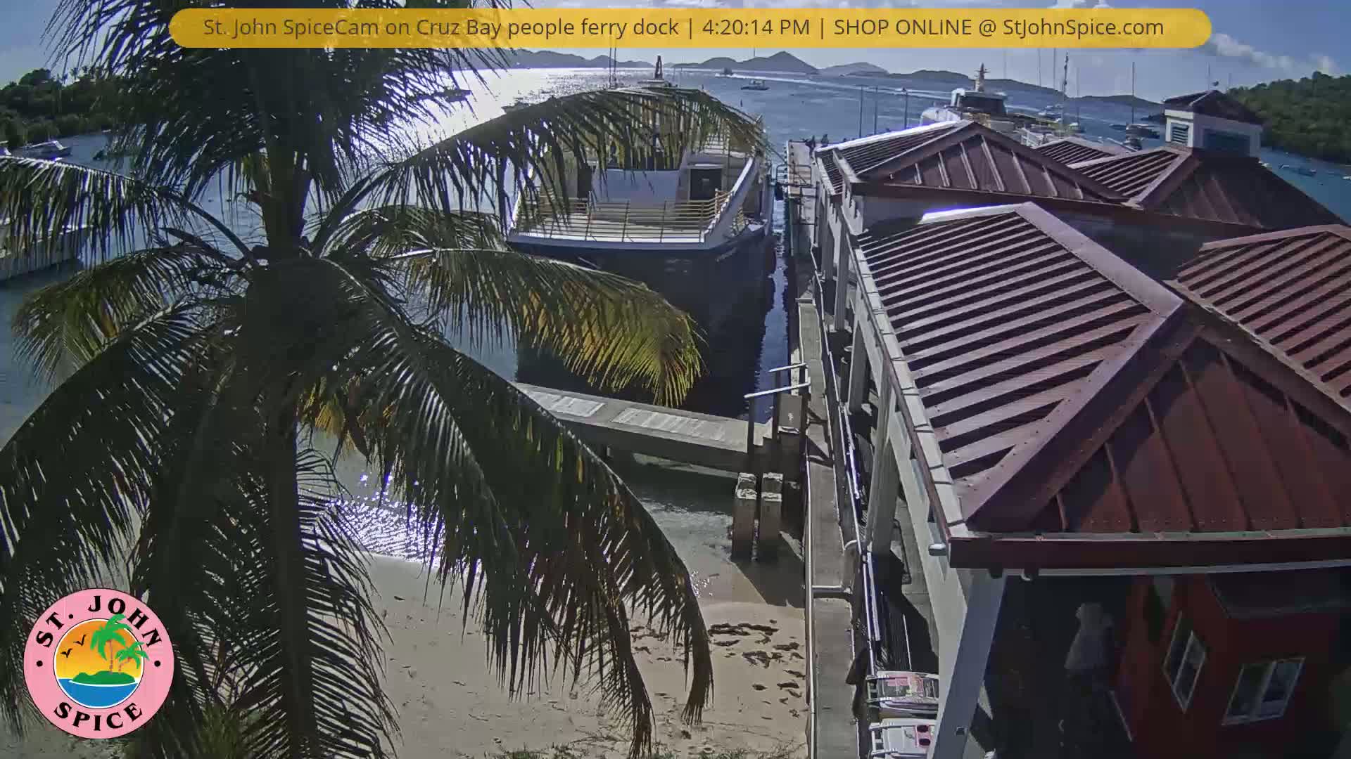 St. John Ferry Terminal from Cruz Bay Live Cam - Cruz Bay, St. John, United States Virgin Islands, USA