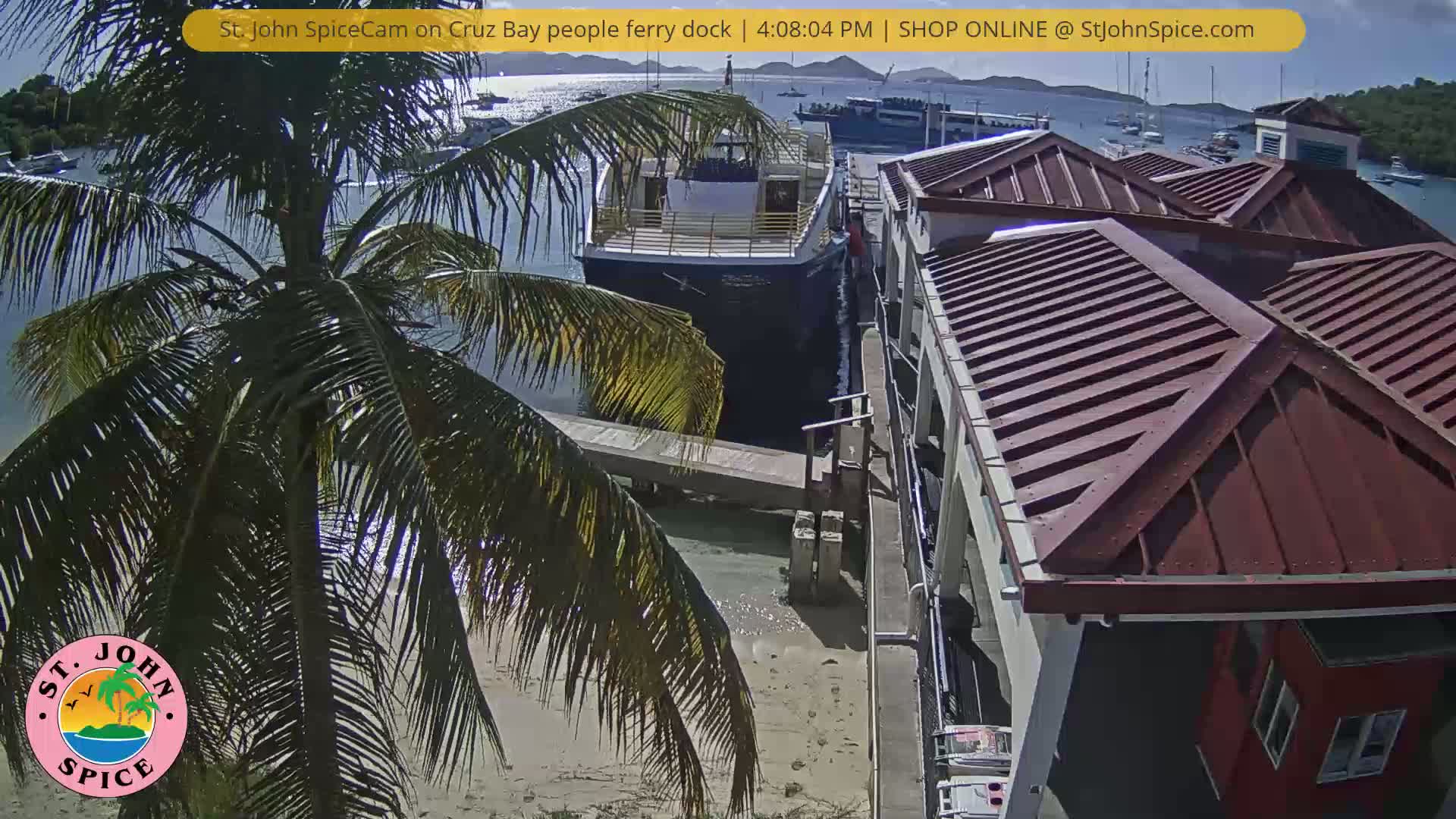 St. John Ferry Terminal from Cruz Bay Live Cam - Cruz Bay, St. John, United States Virgin Islands, USA