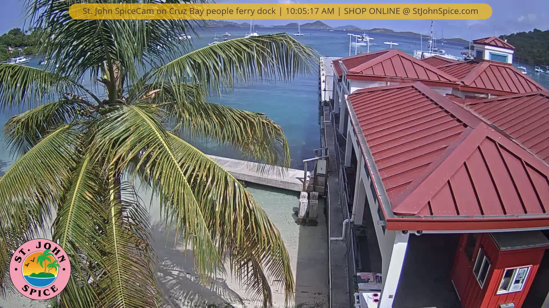 St. John Ferry Terminal from Cruz Bay Live Cam - Cruz Bay, St. John, United States Virgin Islands, USA