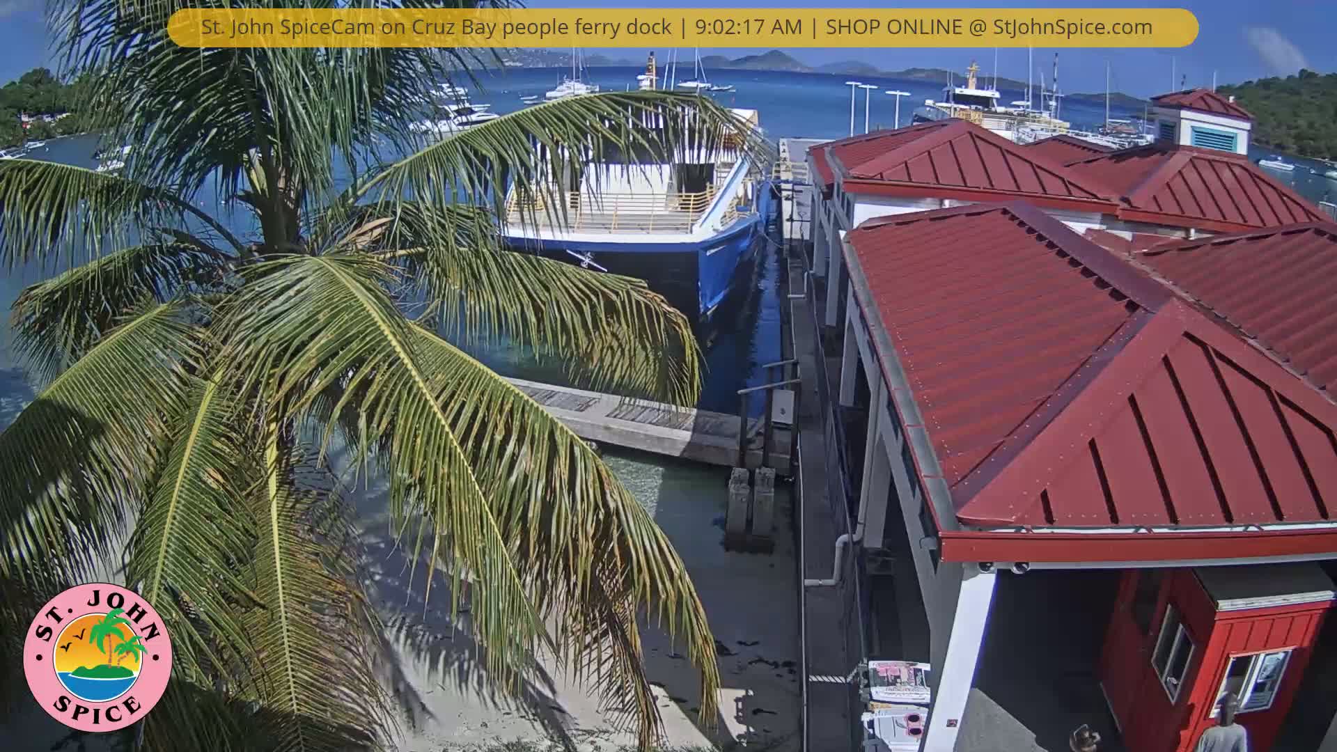 St. John Ferry Terminal from Cruz Bay Live Cam - Cruz Bay, St. John, United States Virgin Islands, USA