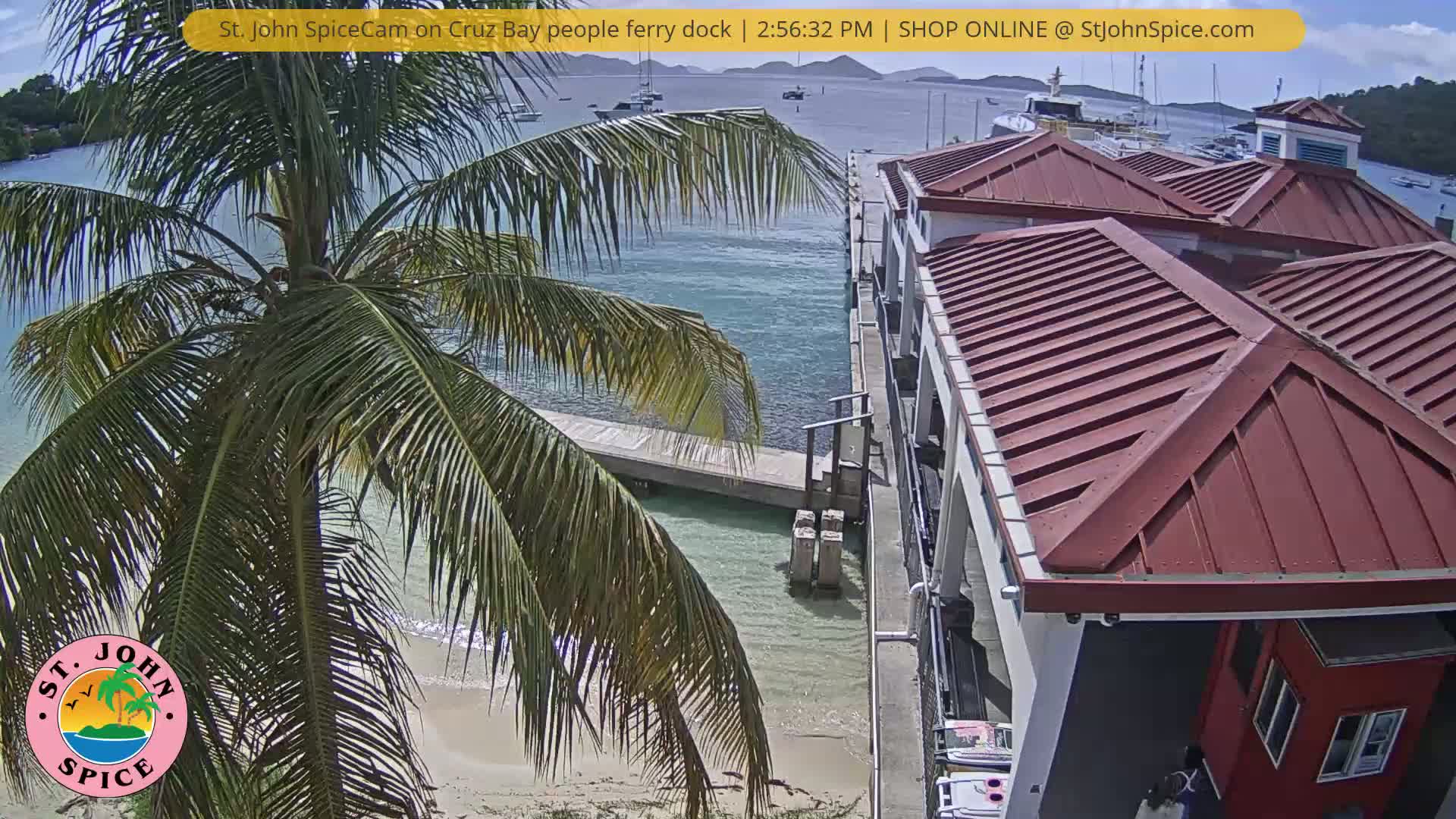 St. John Ferry Terminal from Cruz Bay Live Cam - Cruz Bay, St. John, United States Virgin Islands, USA