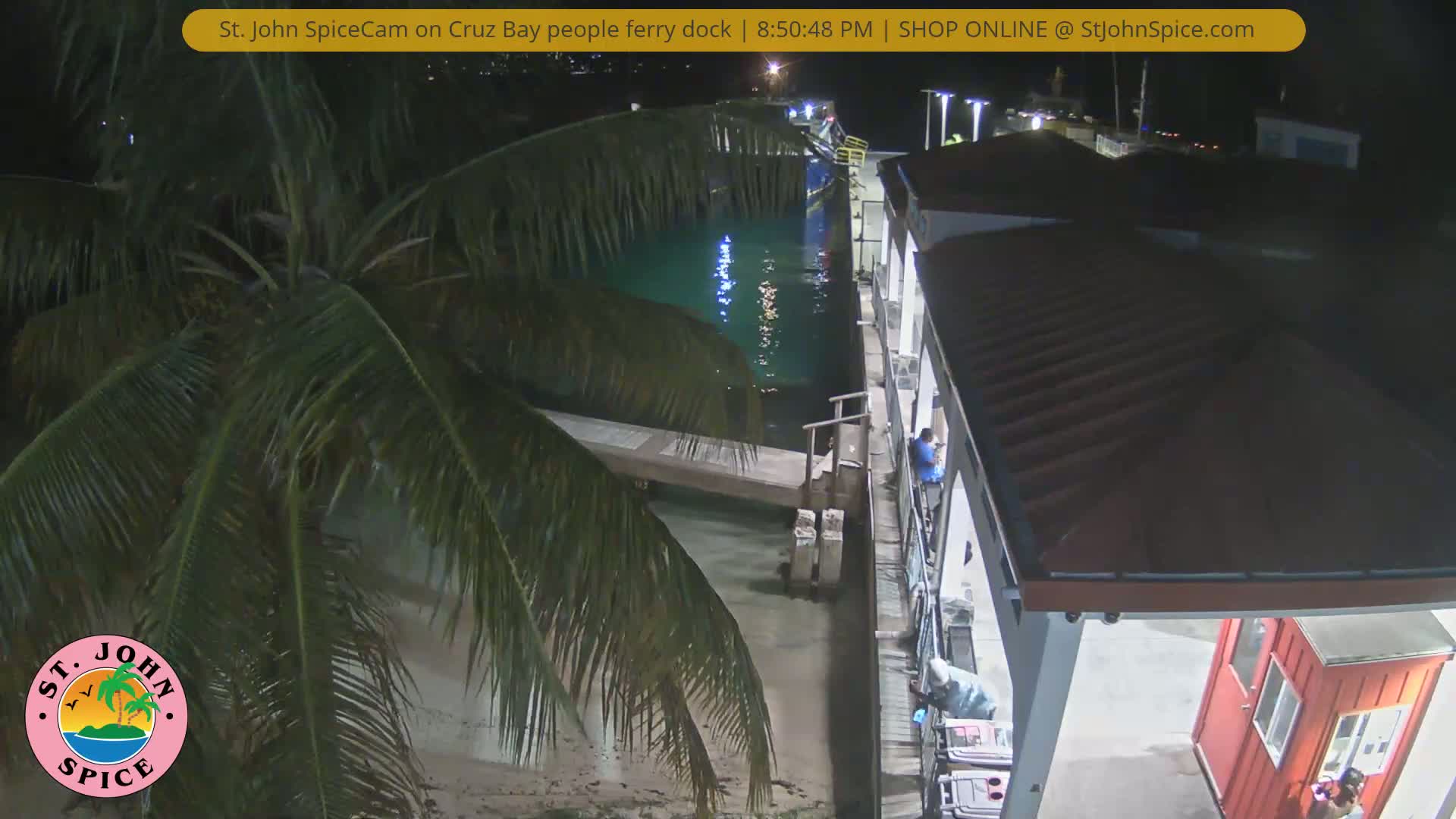 St. John Ferry Terminal from Cruz Bay Live Cam - Cruz Bay, St. John, United States Virgin Islands, USA