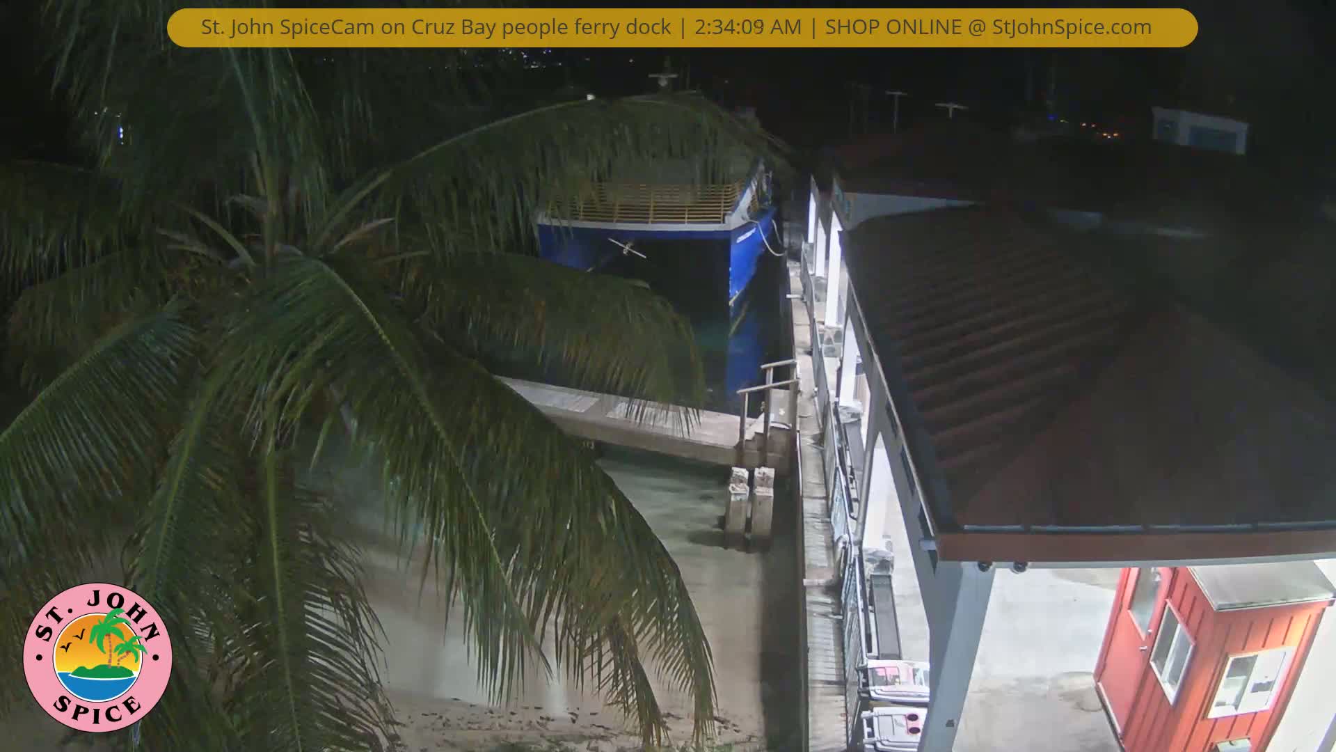 St. John Ferry Terminal from Cruz Bay Live Cam - Cruz Bay, St. John, United States Virgin Islands, USA