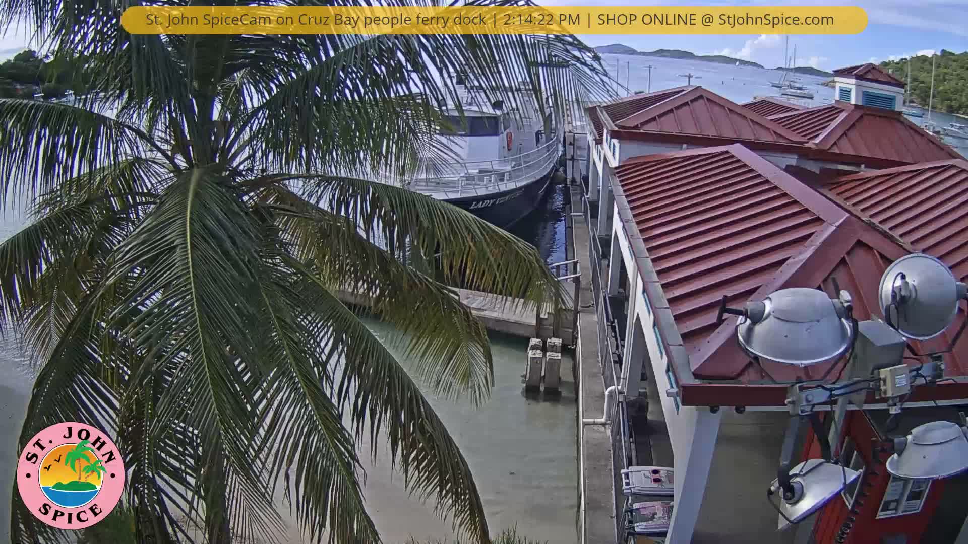 St. John Ferry Terminal from Cruz Bay Live Cam - Cruz Bay, St. John, United States Virgin Islands, USA