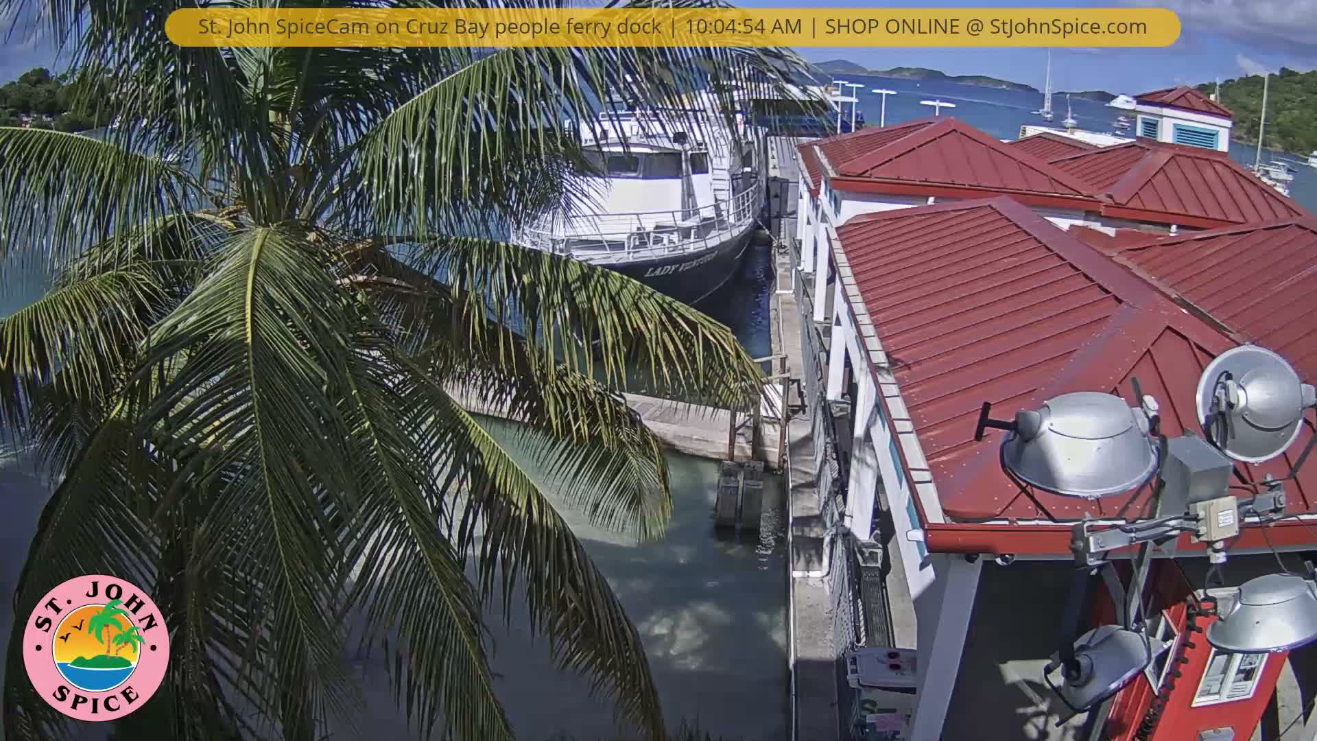 St. John Ferry Terminal from Cruz Bay Live Cam - Cruz Bay, St. John, United States Virgin Islands, USA