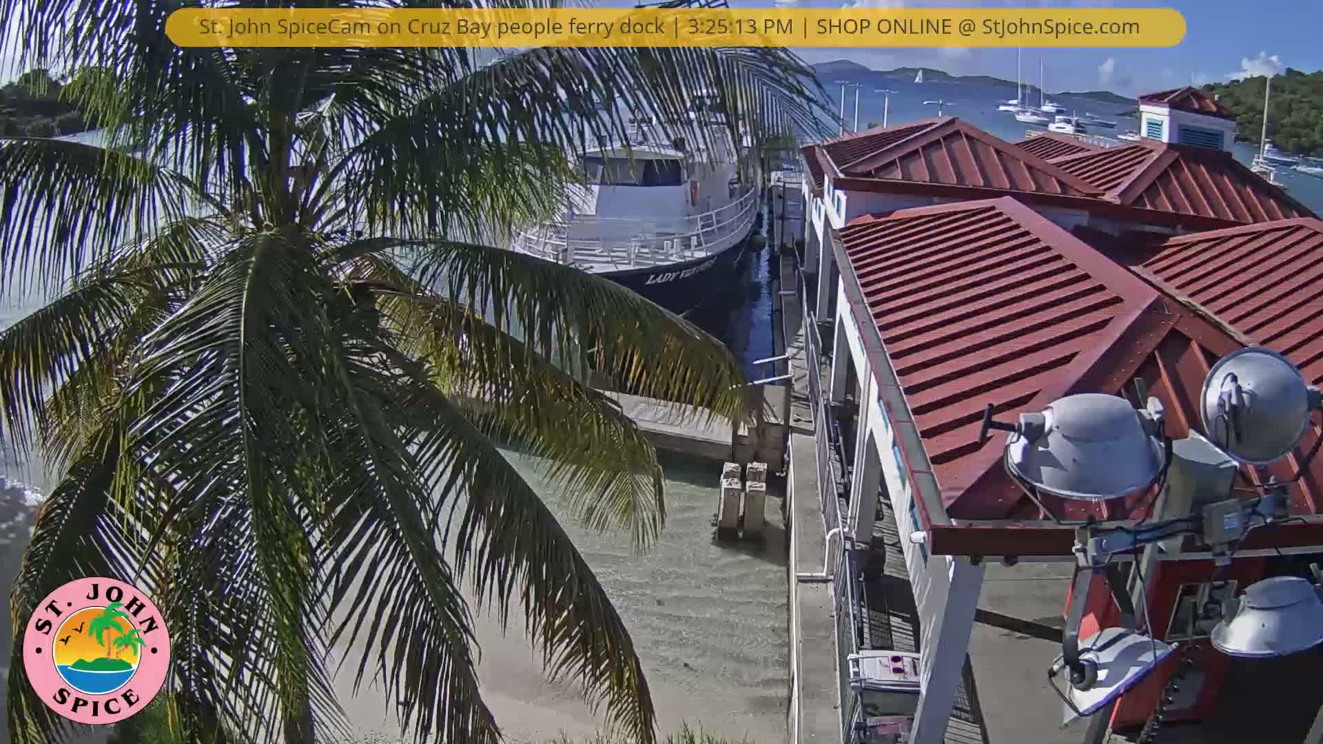 St. John Ferry Terminal from Cruz Bay Live Cam - Cruz Bay, St. John, United States Virgin Islands, USA