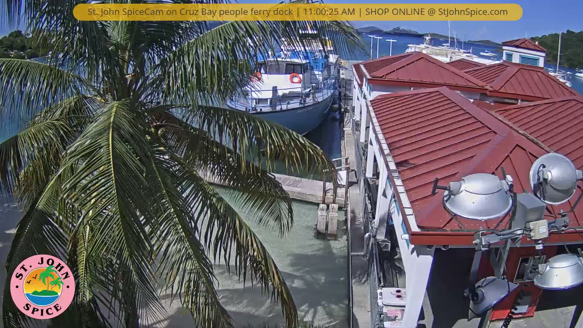 St. John Ferry Terminal from Cruz Bay Live Cam - Cruz Bay, St. John, United States Virgin Islands, USA