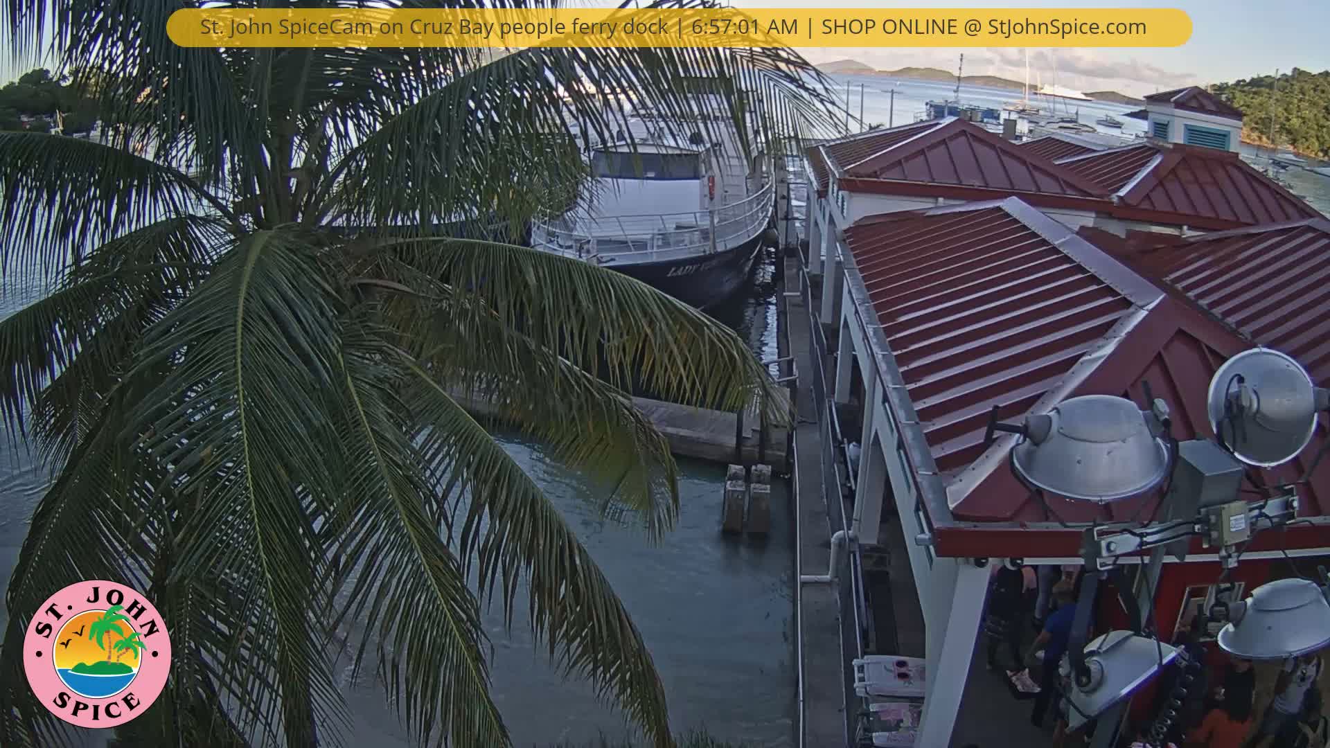 St. John Ferry Terminal from Cruz Bay Live Cam - Cruz Bay, St. John, United States Virgin Islands, USA