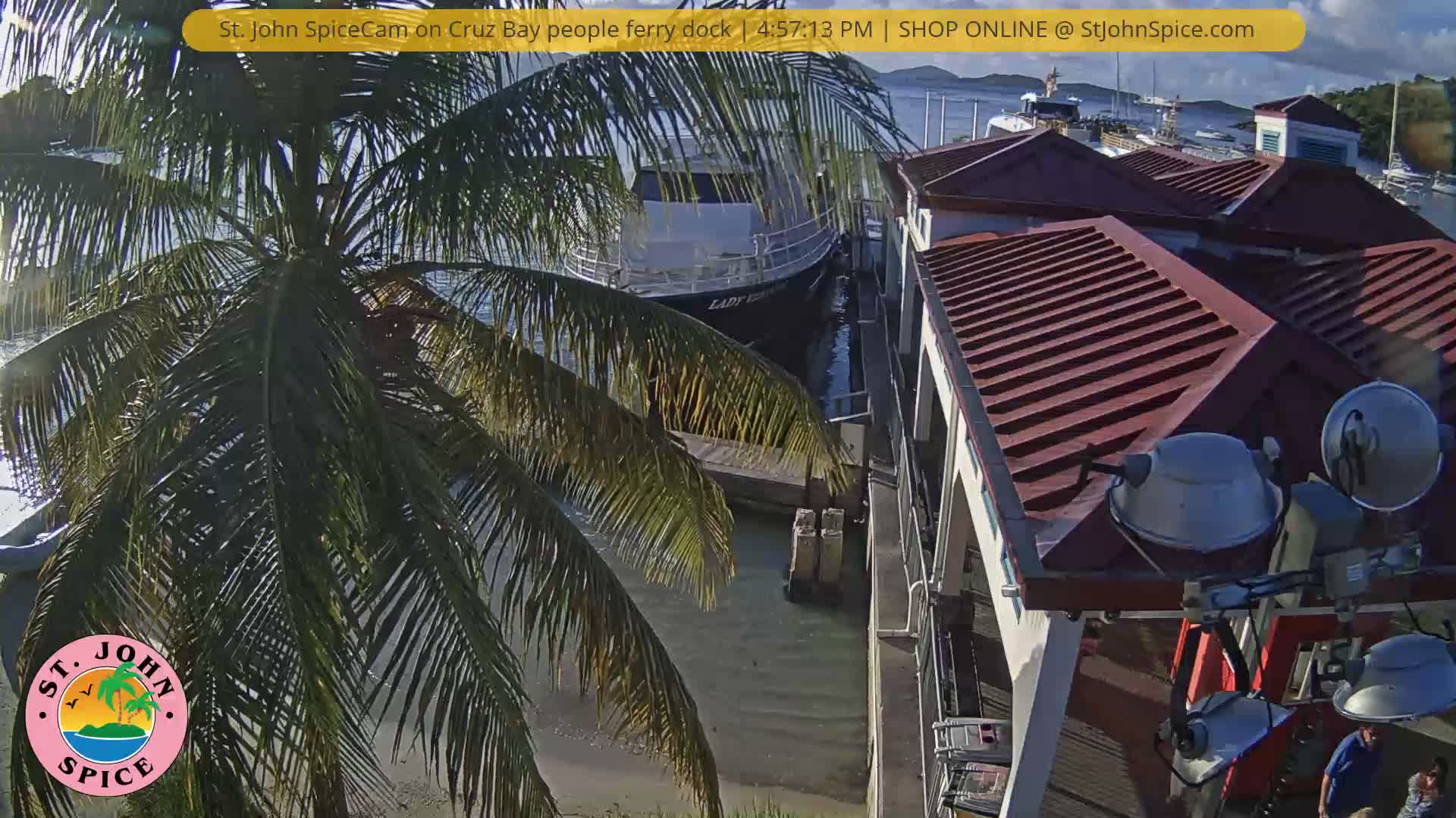 St. John Ferry Terminal from Cruz Bay Live Cam - Cruz Bay, St. John, United States Virgin Islands, USA