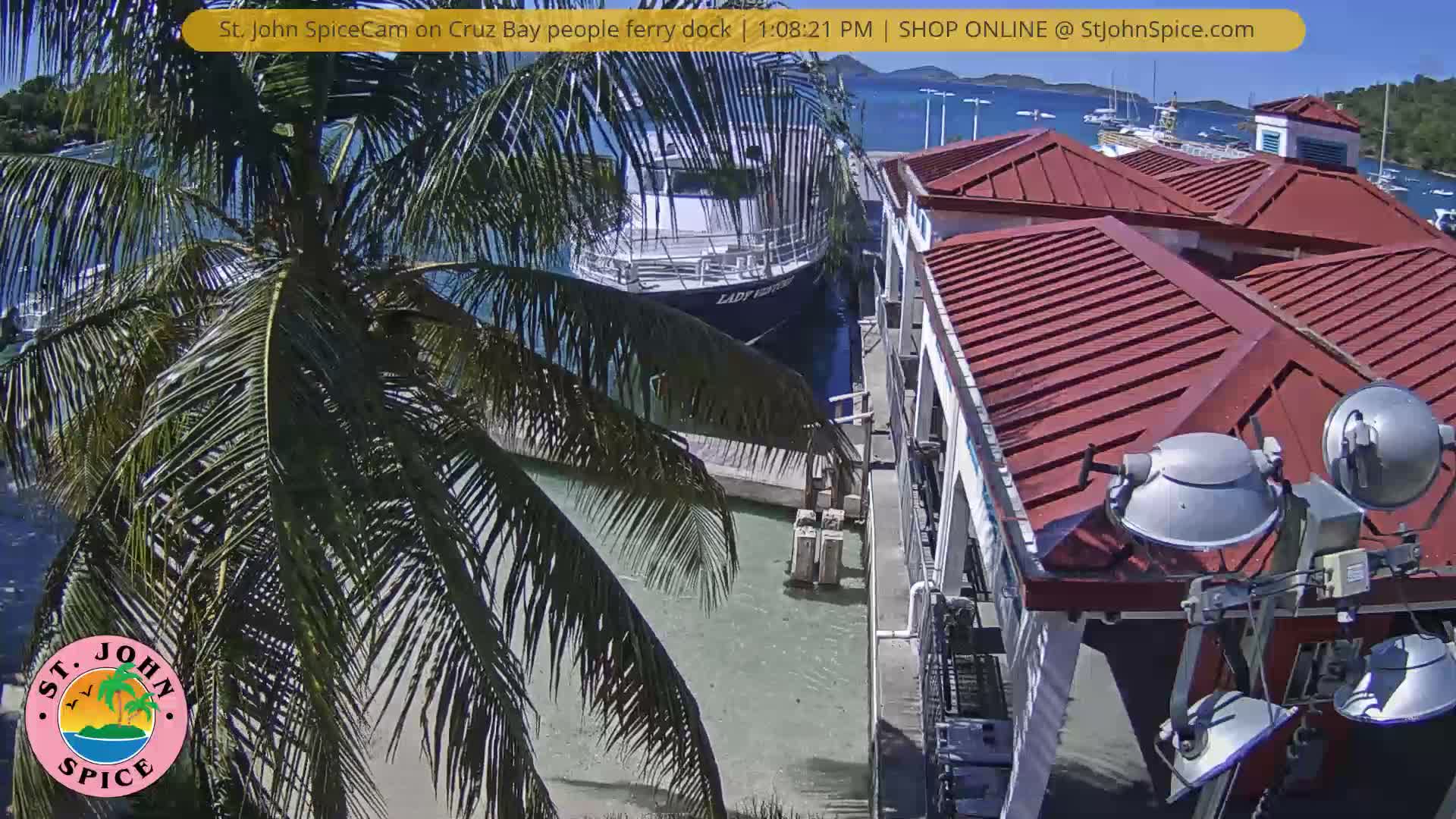 St. John Ferry Terminal from Cruz Bay Live Cam - Cruz Bay, St. John, United States Virgin Islands, USA