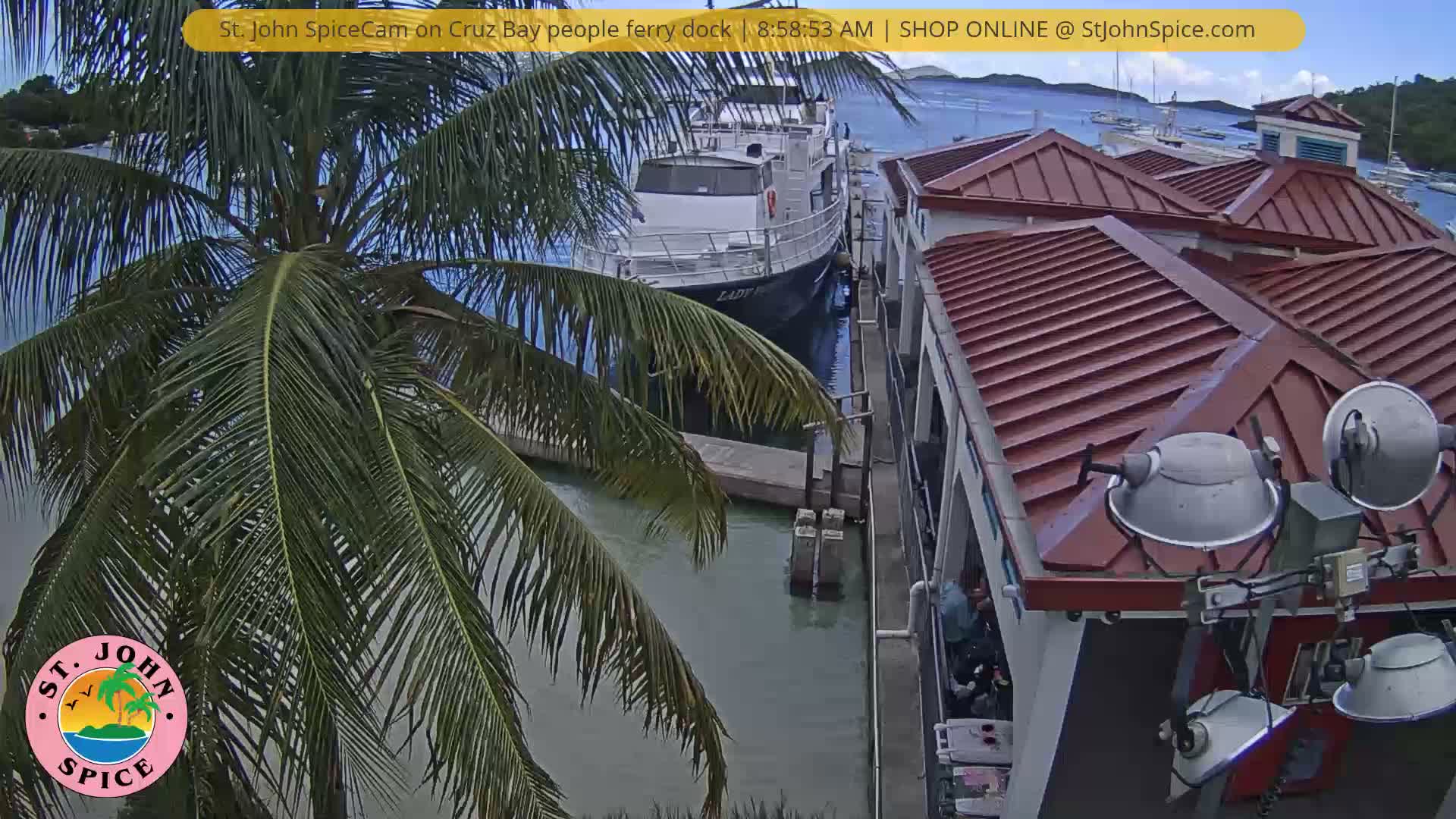 St. John Ferry Terminal from Cruz Bay Live Cam - Cruz Bay, St. John, United States Virgin Islands, USA