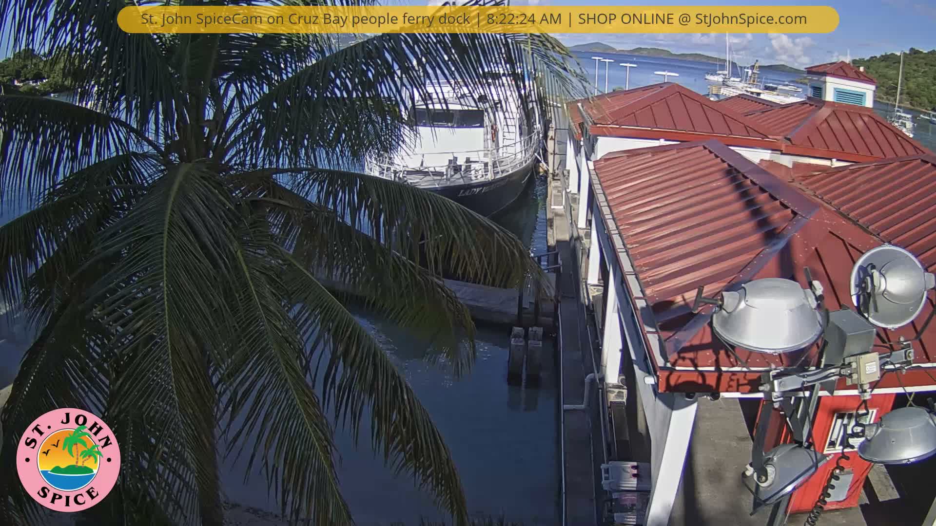 St. John Ferry Terminal from Cruz Bay Live Cam - Cruz Bay, St. John, United States Virgin Islands, USA
