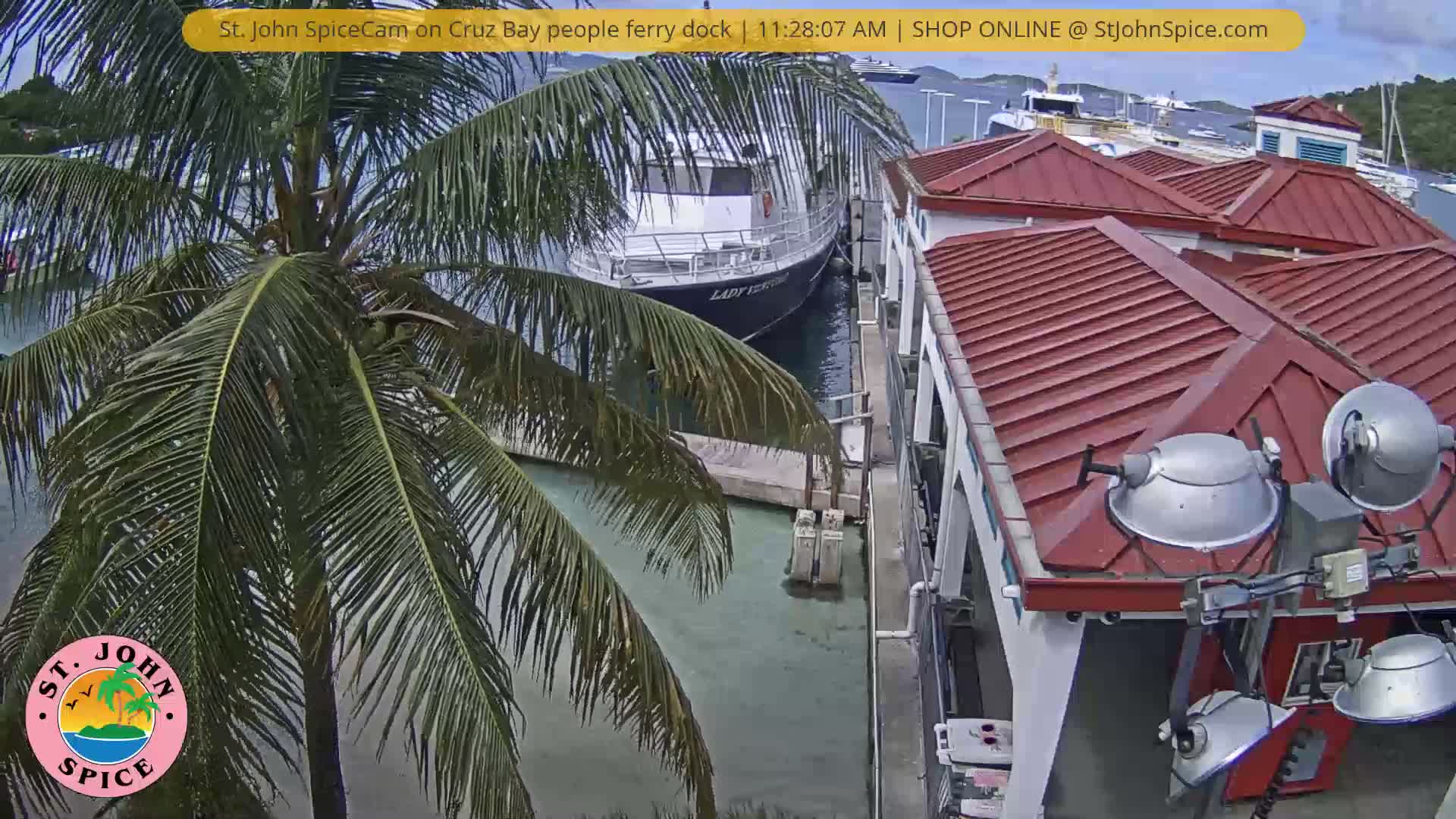 St. John Ferry Terminal from Cruz Bay Live Cam - Cruz Bay, St. John, United States Virgin Islands, USA