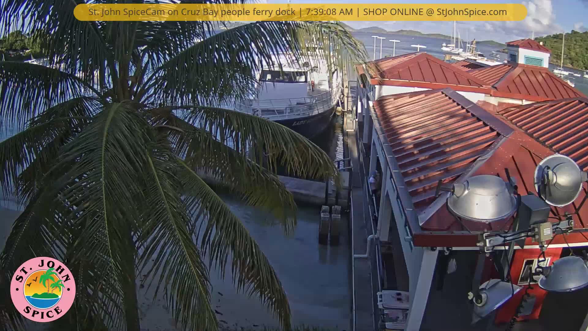 St. John Ferry Terminal from Cruz Bay Live Cam - Cruz Bay, St. John, United States Virgin Islands, USA