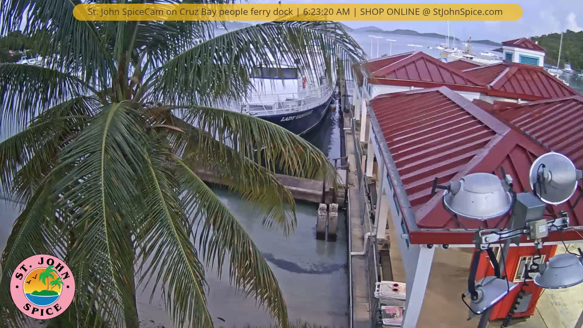 St. John Ferry Terminal from Cruz Bay Live Cam - Cruz Bay, St. John, United States Virgin Islands, USA