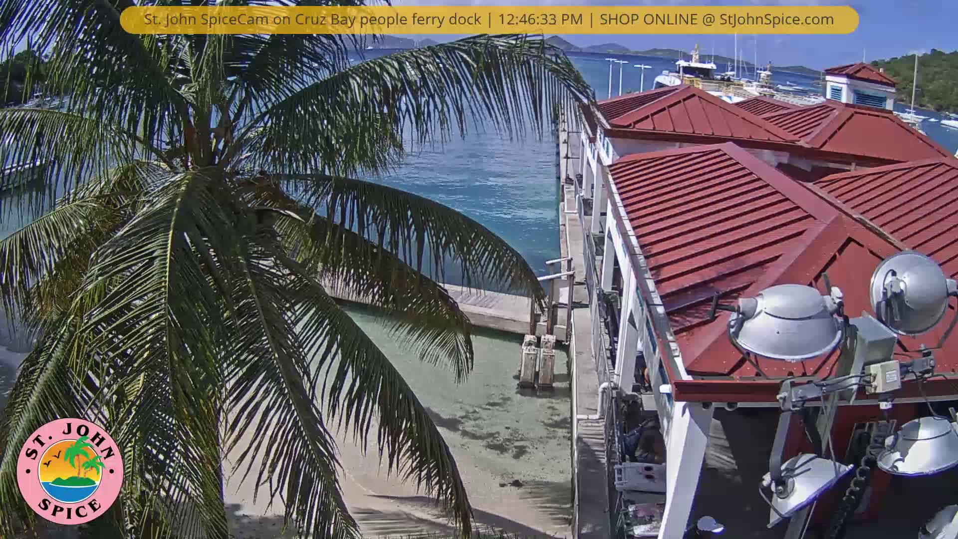 St. John Ferry Terminal from Cruz Bay Live Cam - Cruz Bay, St. John, United States Virgin Islands, USA