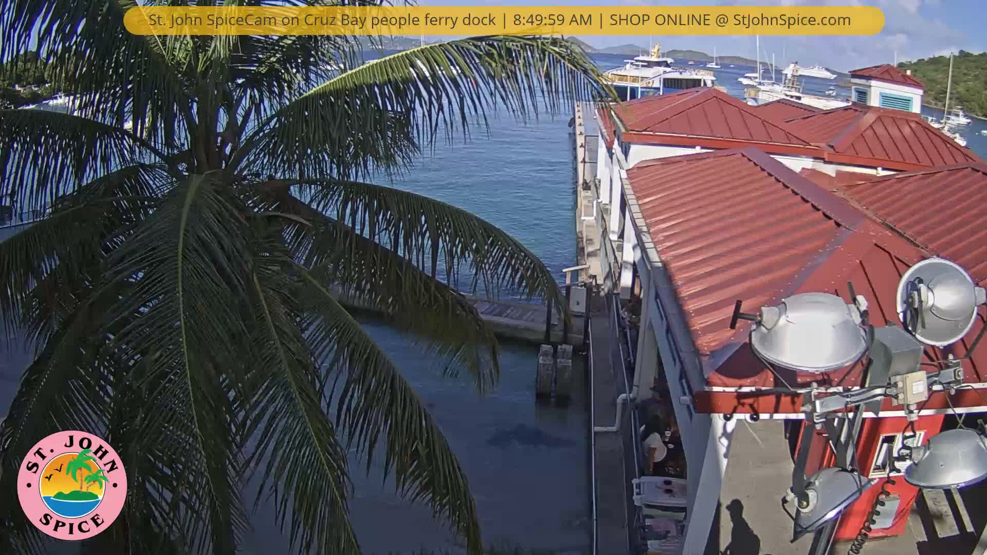 St. John Ferry Terminal from Cruz Bay Live Cam - Cruz Bay, St. John, United States Virgin Islands, USA