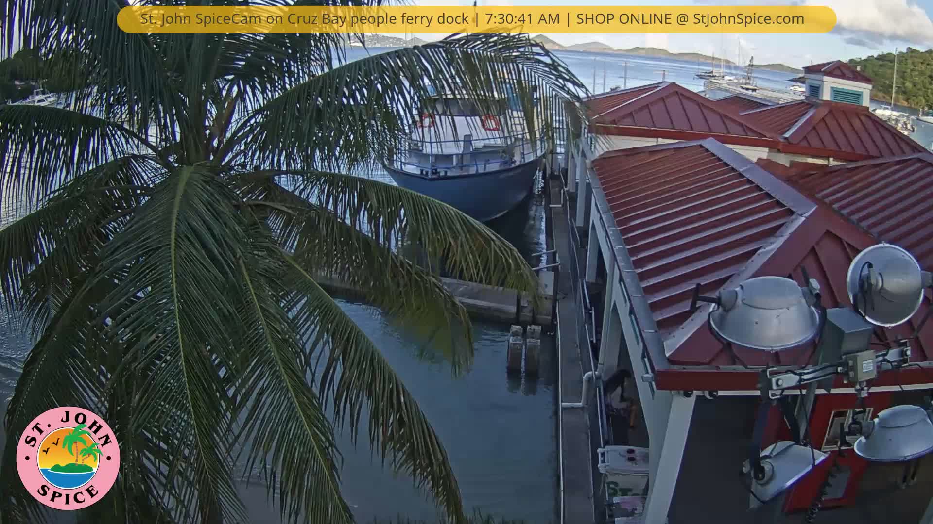 St. John Ferry Terminal from Cruz Bay Live Cam - Cruz Bay, St. John, United States Virgin Islands, USA