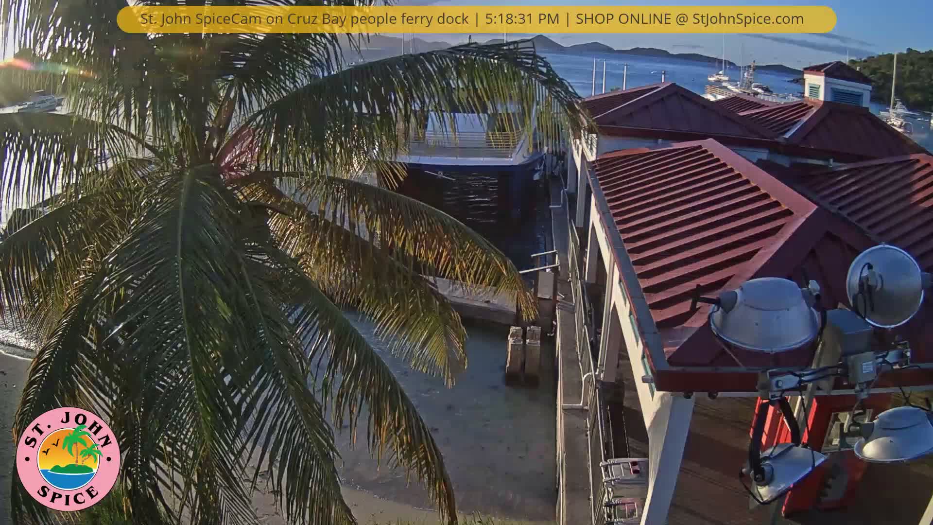 St. John Ferry Terminal from Cruz Bay Live Cam - Cruz Bay, St. John, United States Virgin Islands, USA