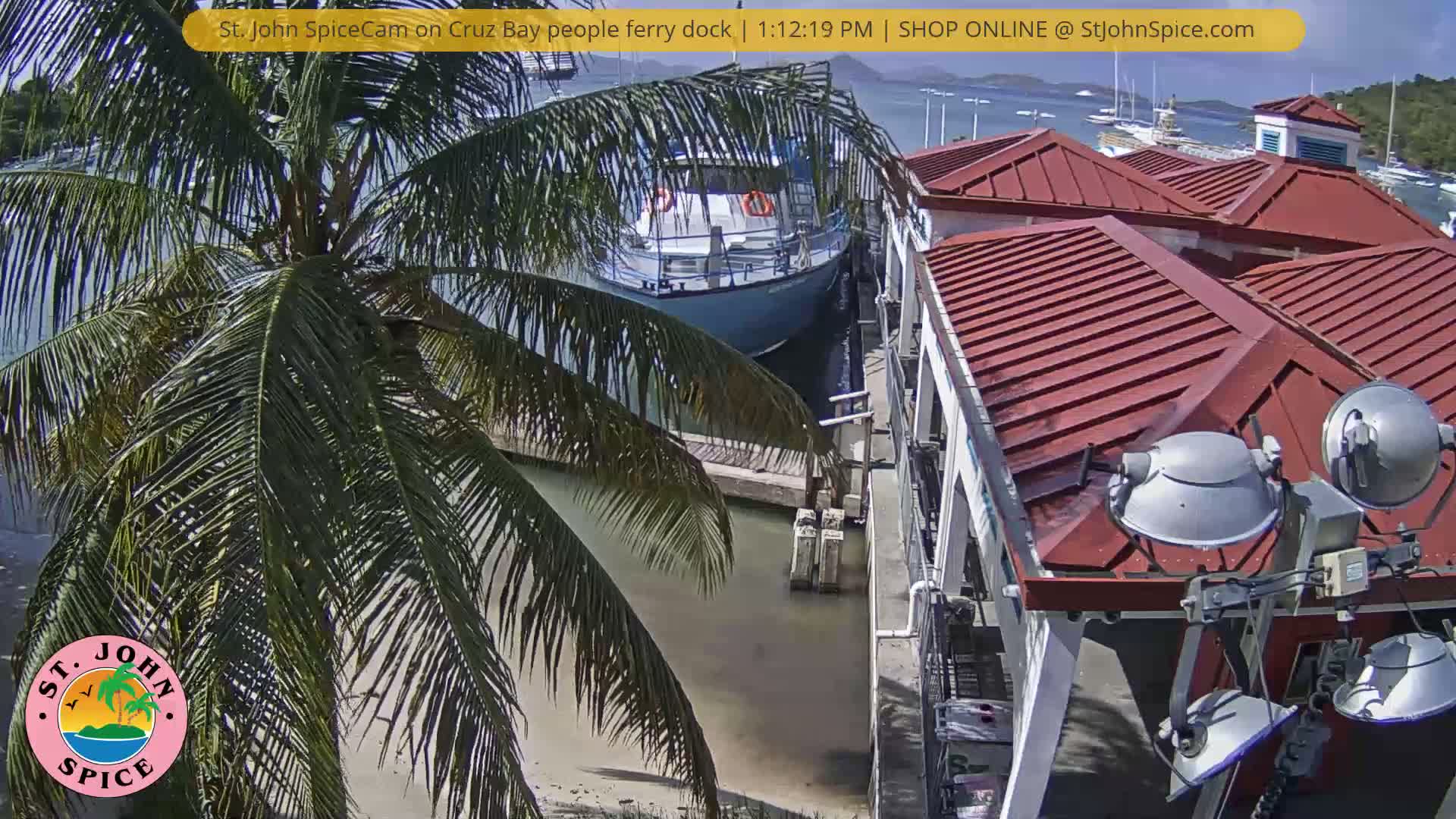 St. John Ferry Terminal from Cruz Bay Live Cam - Cruz Bay, St. John, United States Virgin Islands, USA