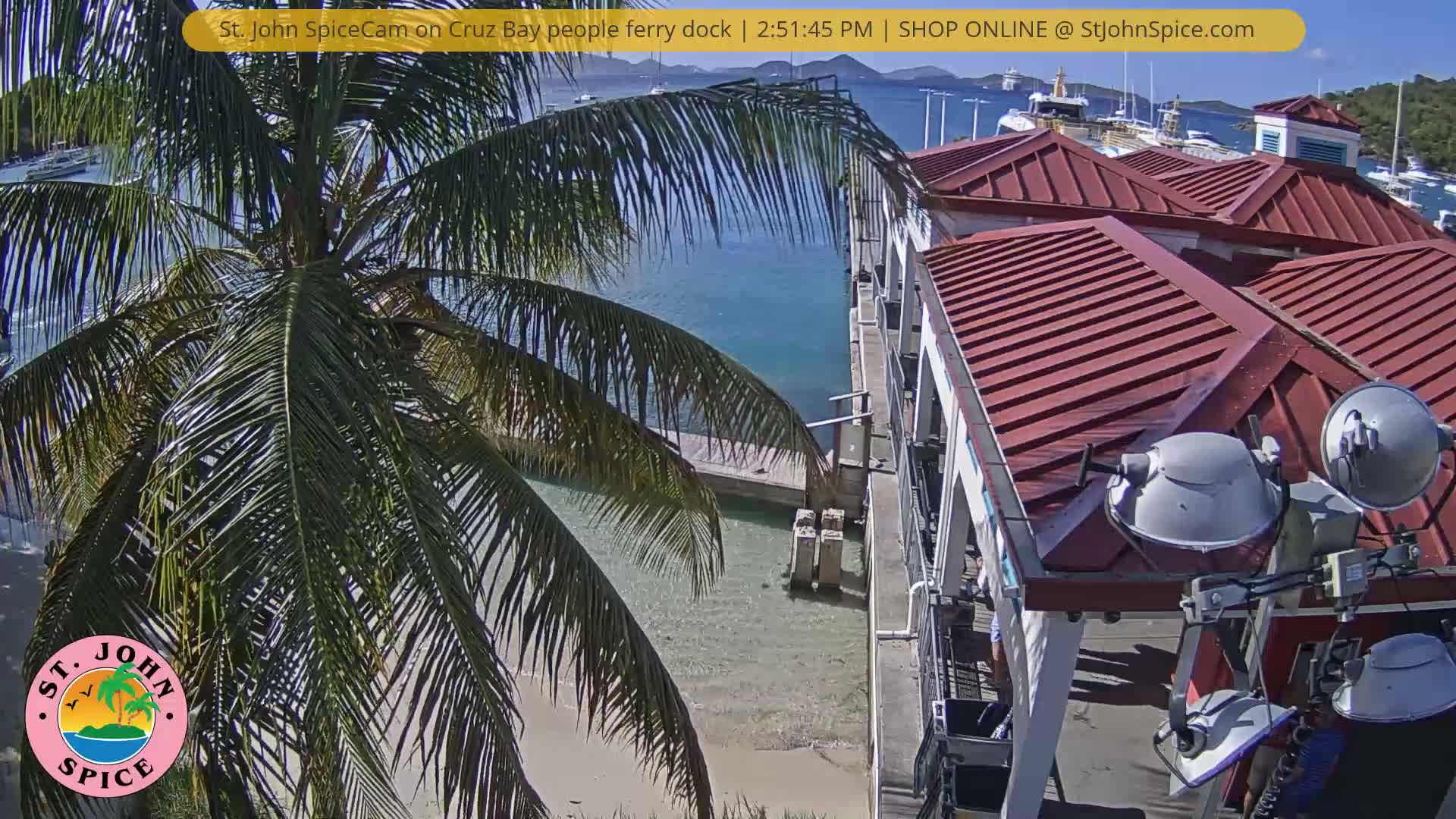 St. John Ferry Terminal from Cruz Bay Live Cam - Cruz Bay, St. John, United States Virgin Islands, USA