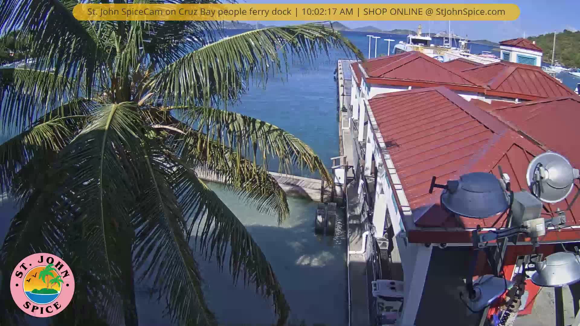 St. John Ferry Terminal from Cruz Bay Live Cam - Cruz Bay, St. John, United States Virgin Islands, USA