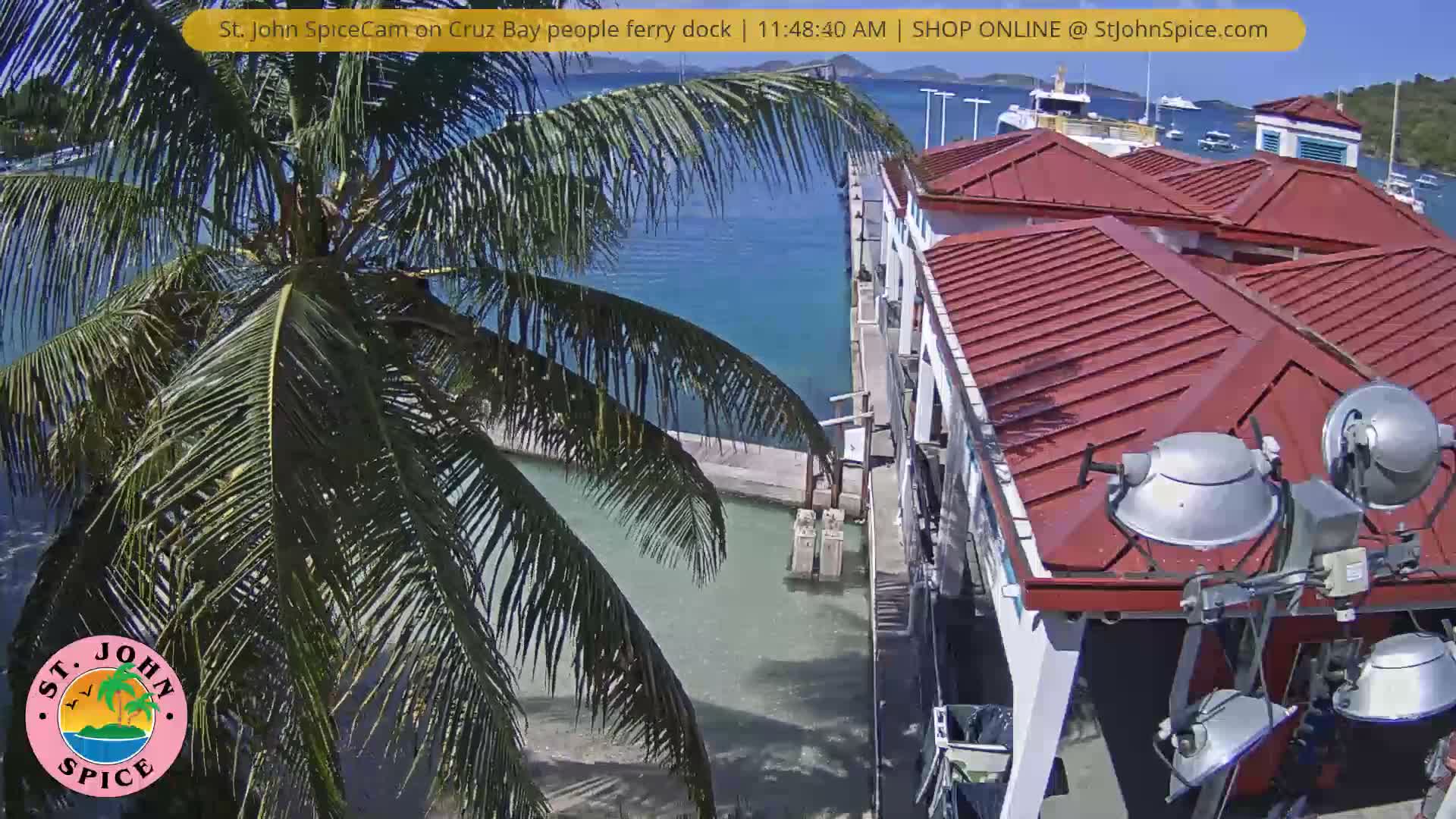 St. John Ferry Terminal from Cruz Bay Live Cam - Cruz Bay, St. John, United States Virgin Islands, USA