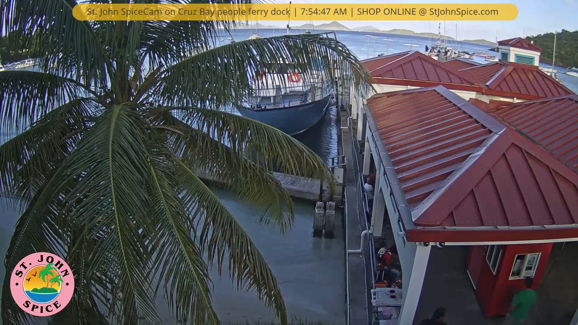 St. John Ferry Terminal from Cruz Bay Live Cam - Cruz Bay, St. John, United States Virgin Islands, USA