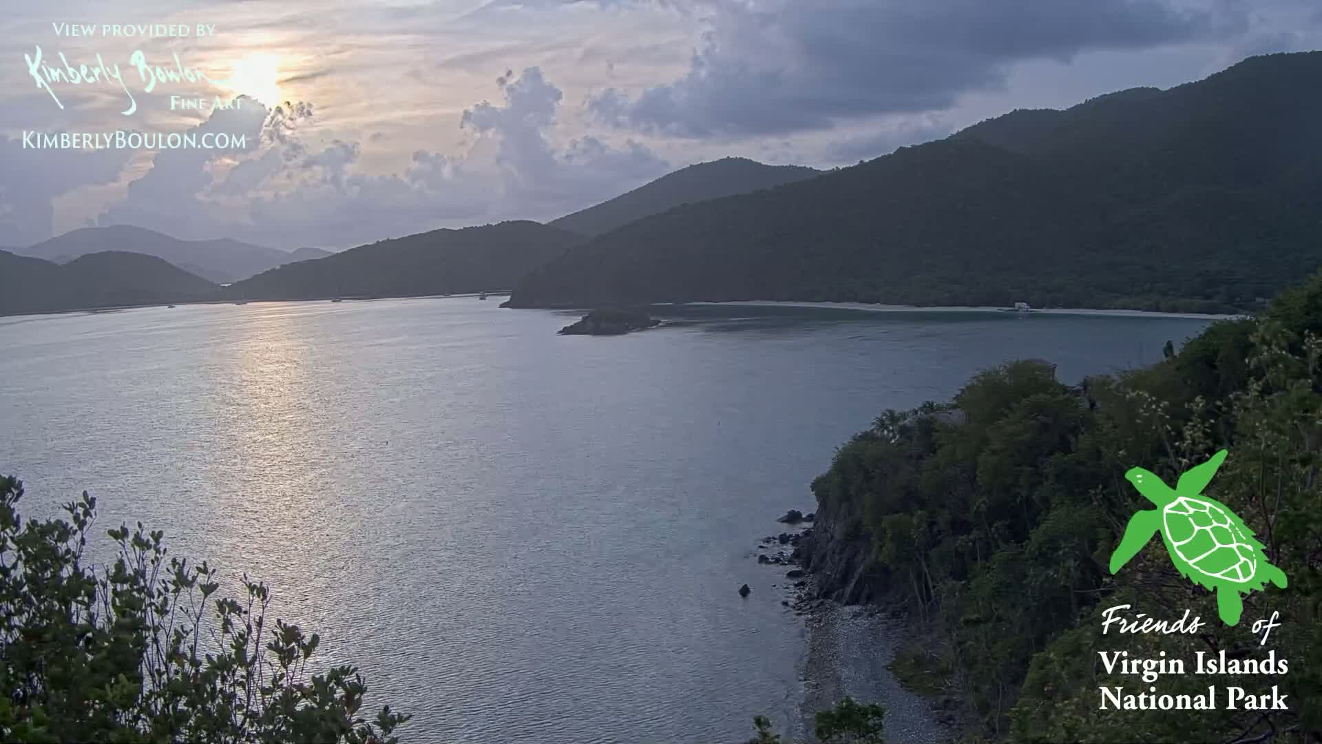 St. John, Cinnamon, Maho, and Francis Bays from Windswept Point Live Cam - Central, St. John, United States Virgin Islands, USA