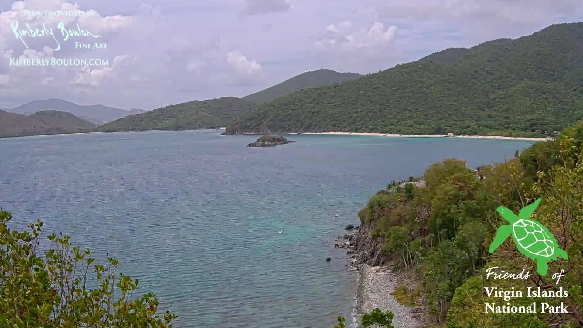 St. John, Cinnamon, Maho, and Francis Bays from Windswept Point Live Cam - Central, St. John, United States Virgin Islands, USA