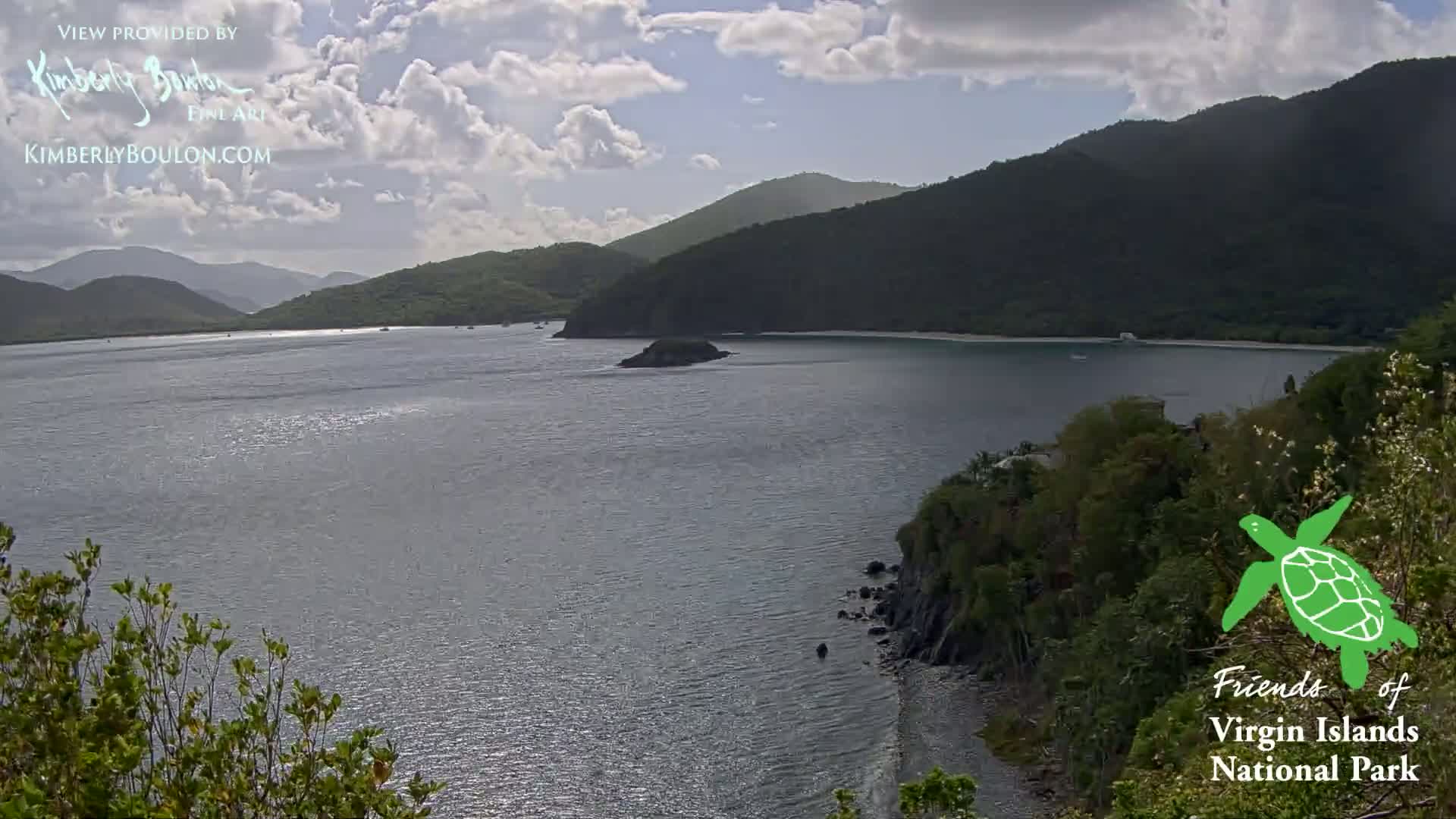 St. John, Cinnamon, Maho, and Francis Bays from Windswept Point Live Cam - Central, St. John, United States Virgin Islands, USA