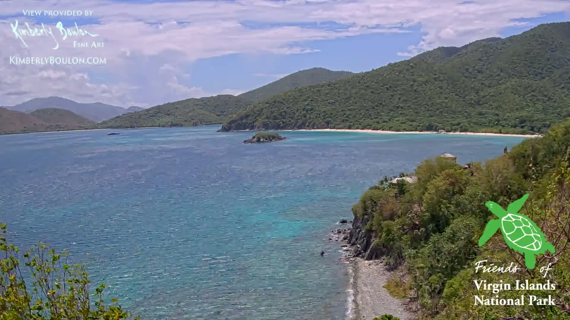 St. John, Cinnamon, Maho, and Francis Bays from Windswept Point Live Cam - Central, St. John, United States Virgin Islands, USA