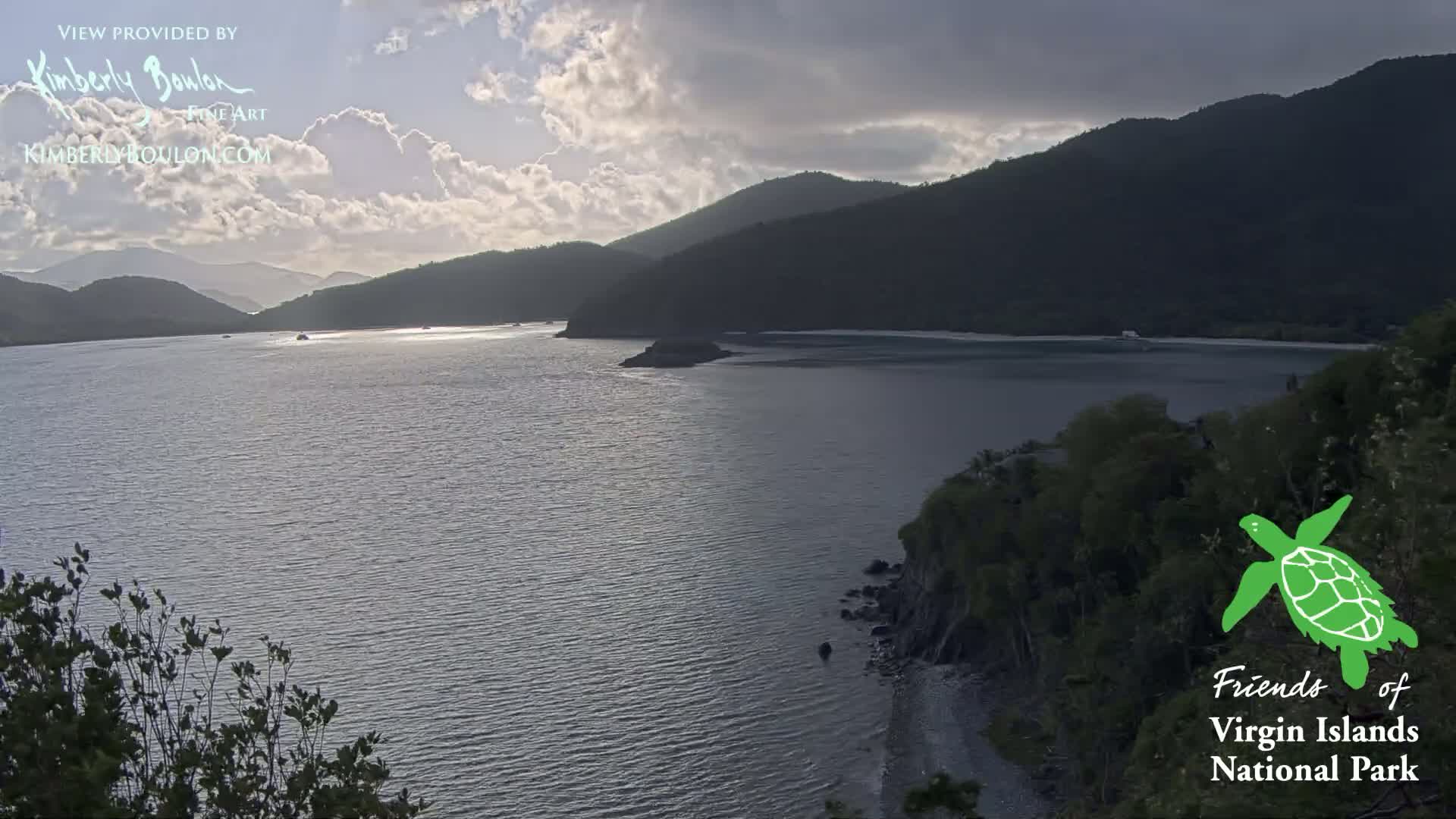 St. John, Cinnamon, Maho, and Francis Bays from Windswept Point Live Cam - Central, St. John, United States Virgin Islands, USA