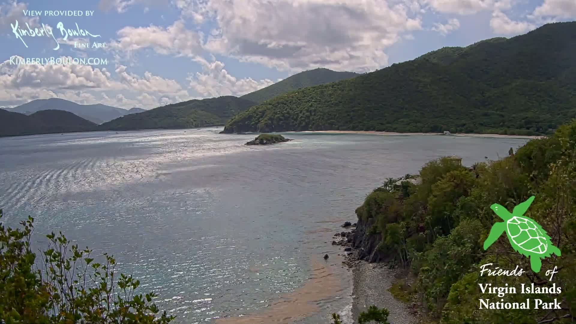St. John, Cinnamon, Maho, and Francis Bays from Windswept Point Live Cam - Central, St. John, United States Virgin Islands, USA