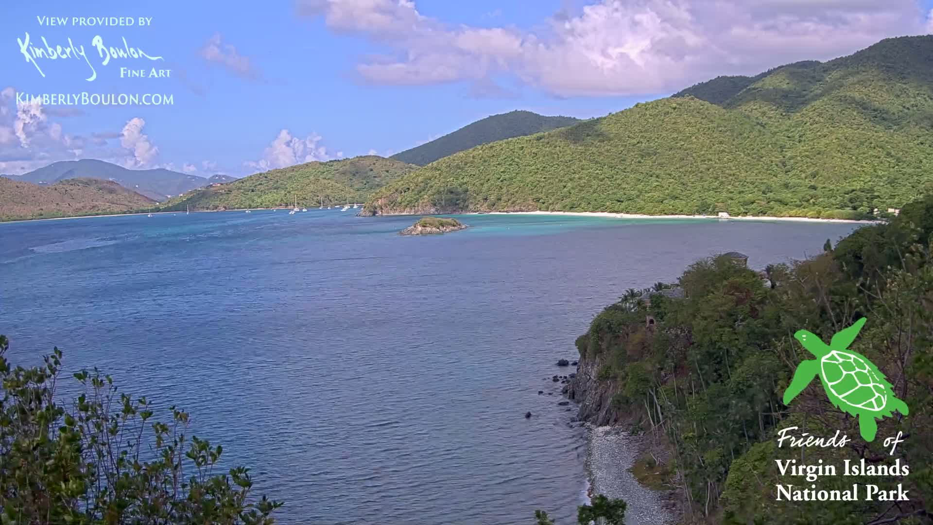 St. John, Cinnamon, Maho, and Francis Bays from Windswept Point Live Cam - Central, St. John, United States Virgin Islands, USA