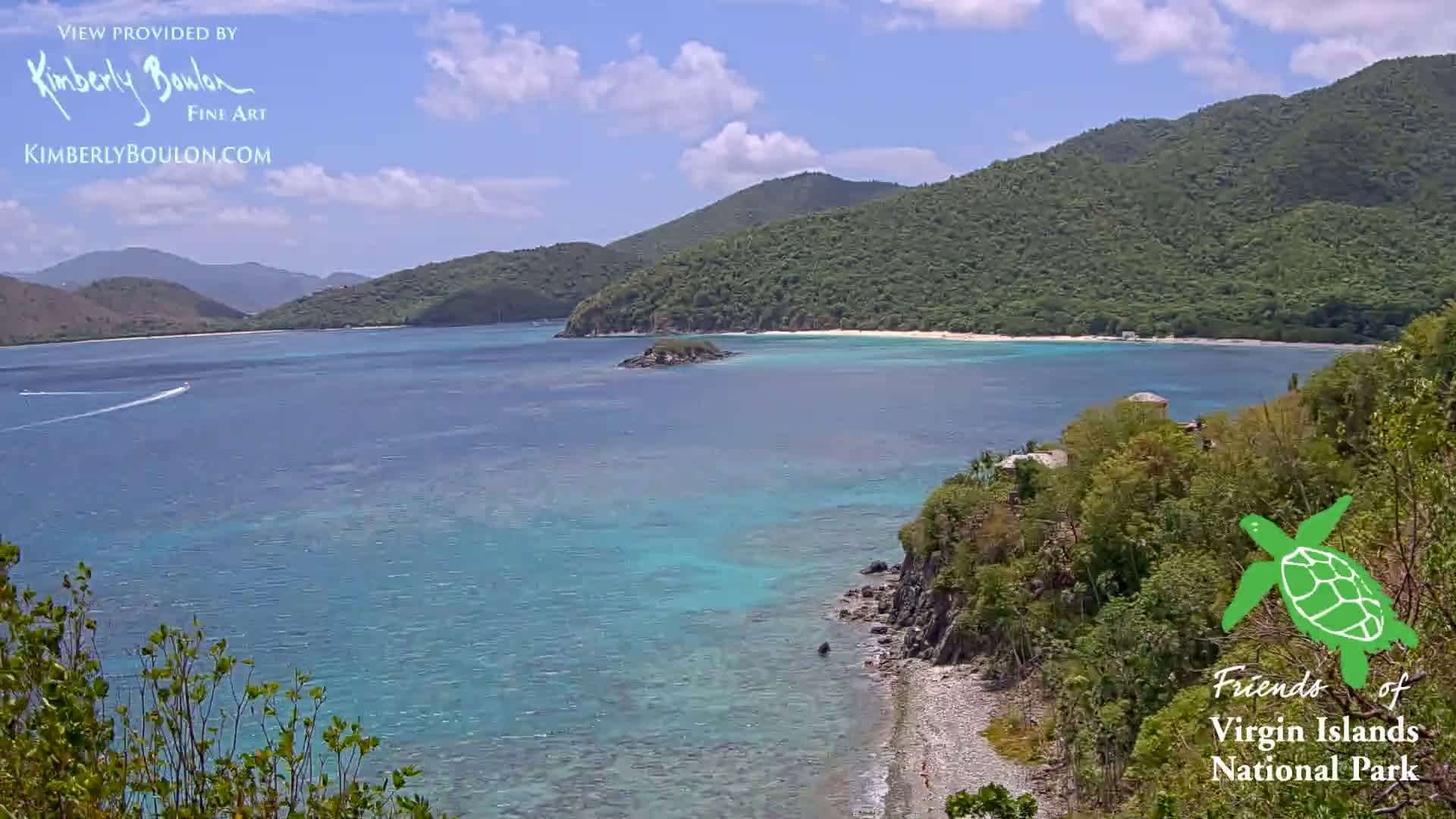 St. John, Cinnamon, Maho, and Francis Bays from Windswept Point Live Cam - Central, St. John, United States Virgin Islands, USA