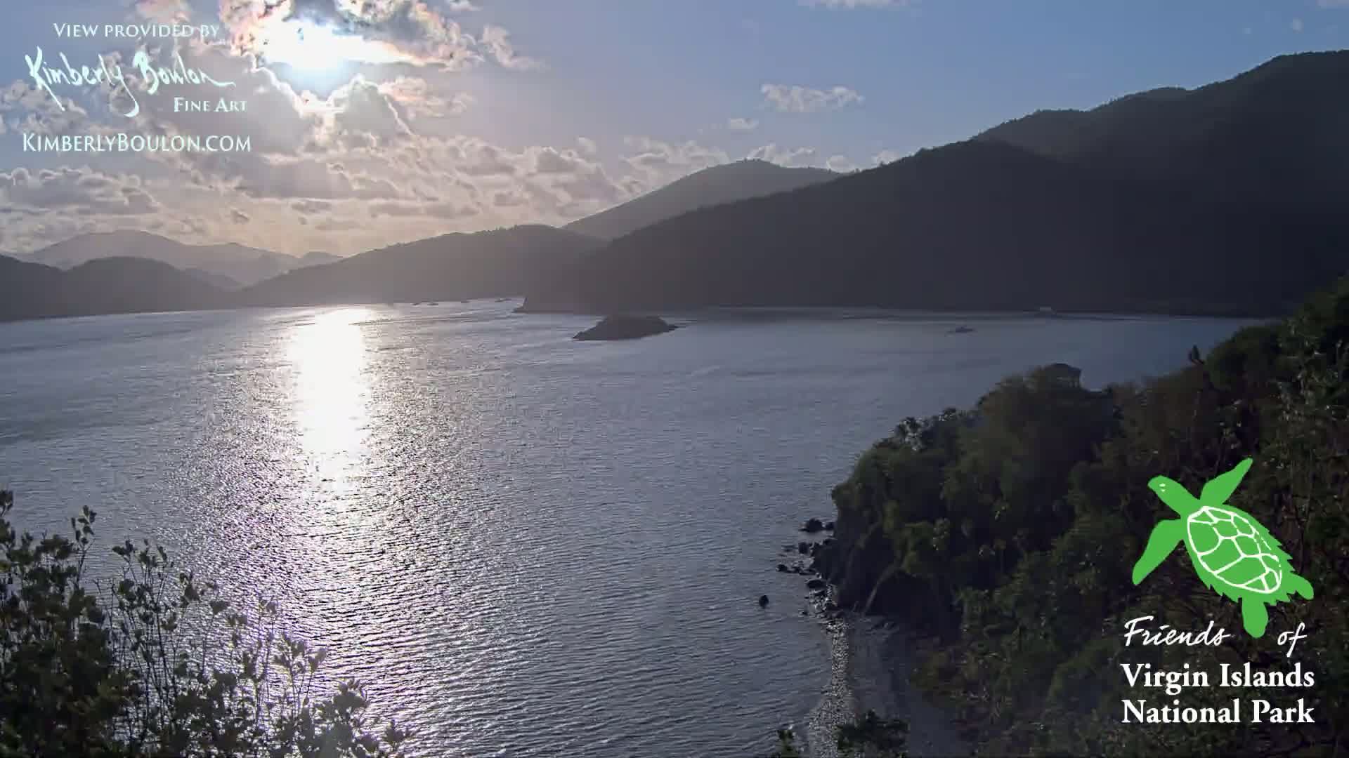 St. John, Cinnamon, Maho, and Francis Bays from Windswept Point Live Cam - Central, St. John, United States Virgin Islands, USA