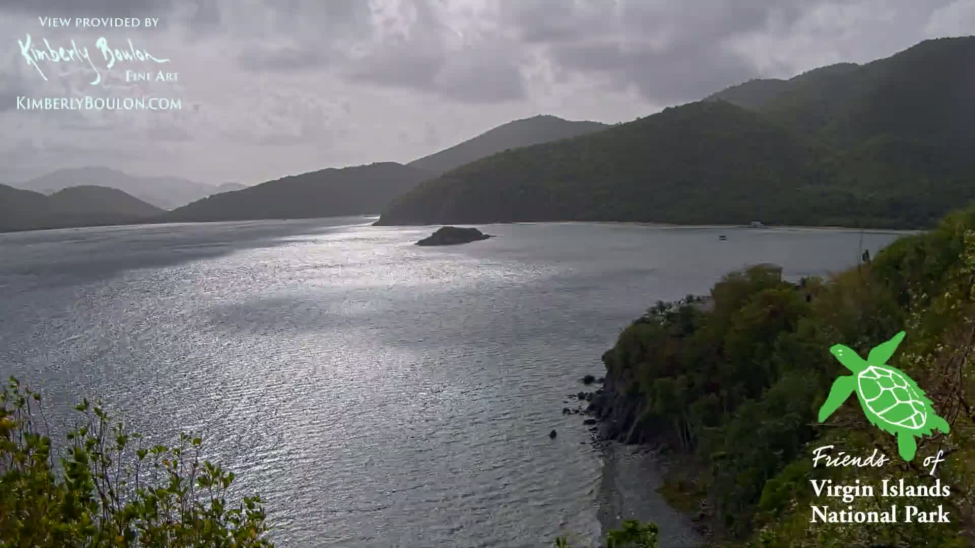 St. John, Cinnamon, Maho, and Francis Bays from Windswept Point Live Cam - Central, St. John, United States Virgin Islands, USA