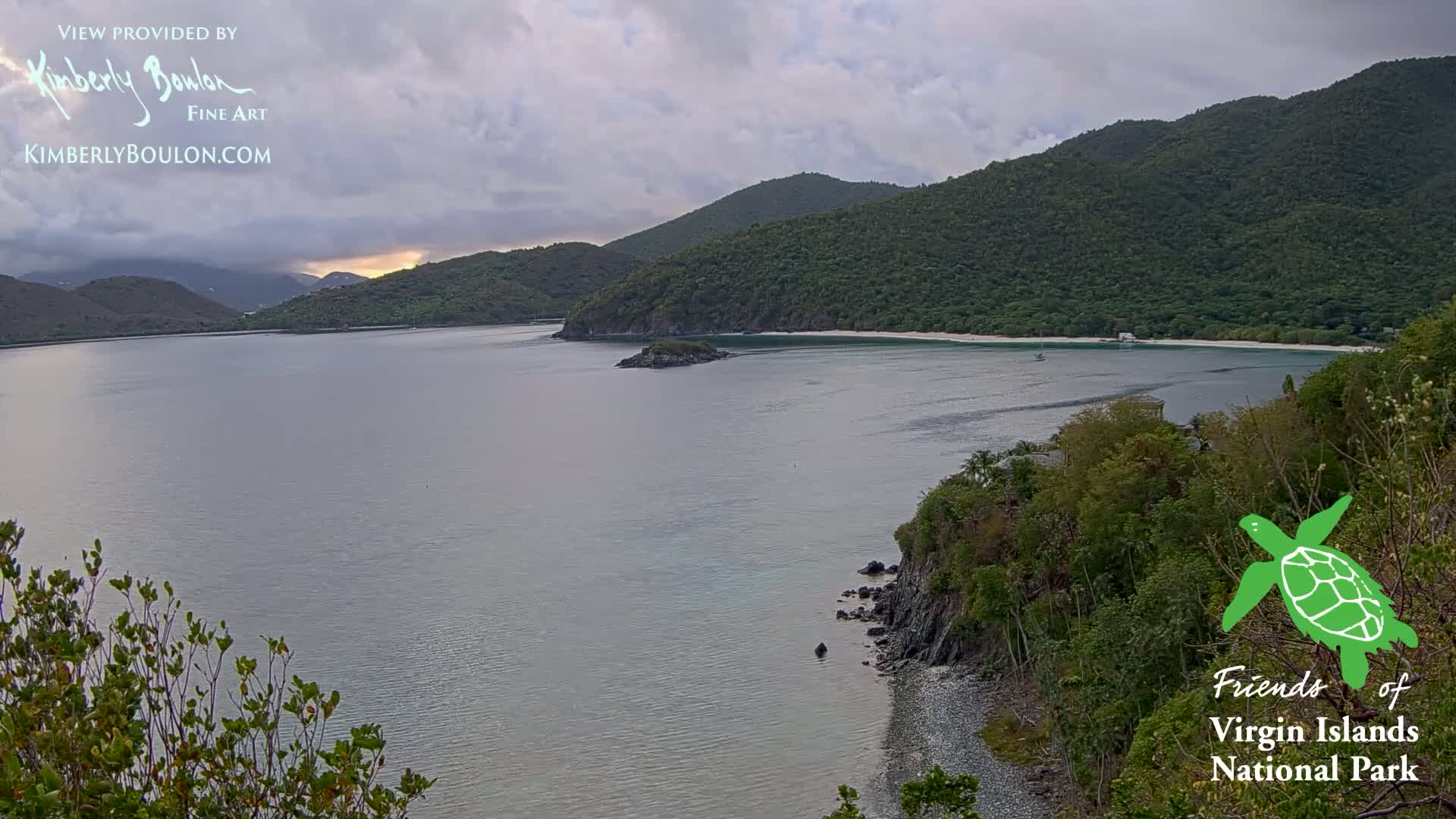 St. John, Cinnamon, Maho, and Francis Bays from Windswept Point Live Cam - Central, St. John, United States Virgin Islands, USA