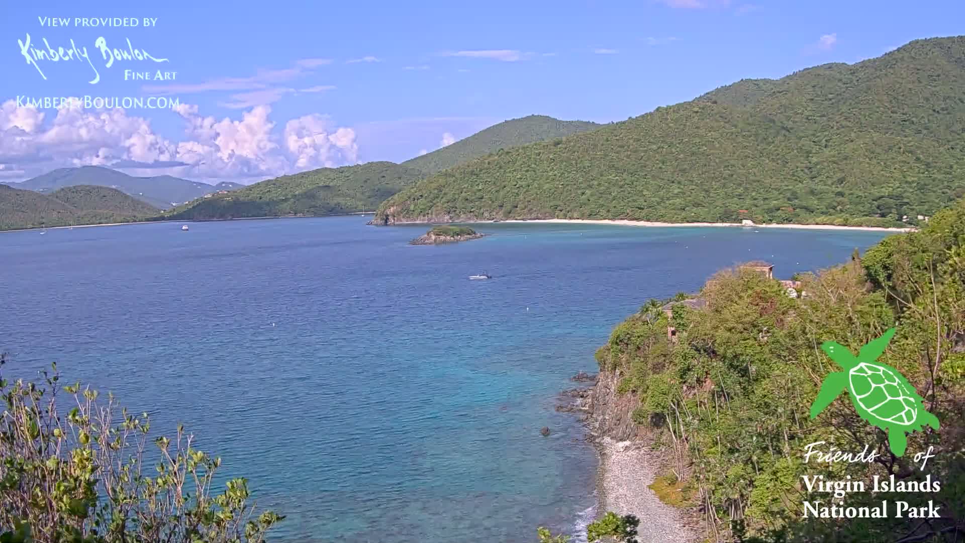St. John, Cinnamon, Maho, and Francis Bays from Windswept Point Live Cam - Central, St. John, United States Virgin Islands, USA