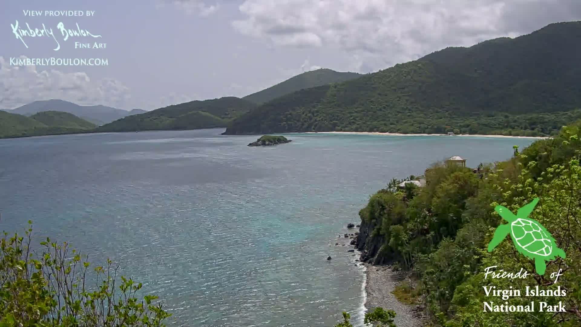St. John, Cinnamon, Maho, and Francis Bays from Windswept Point Live Cam - Central, St. John, United States Virgin Islands, USA