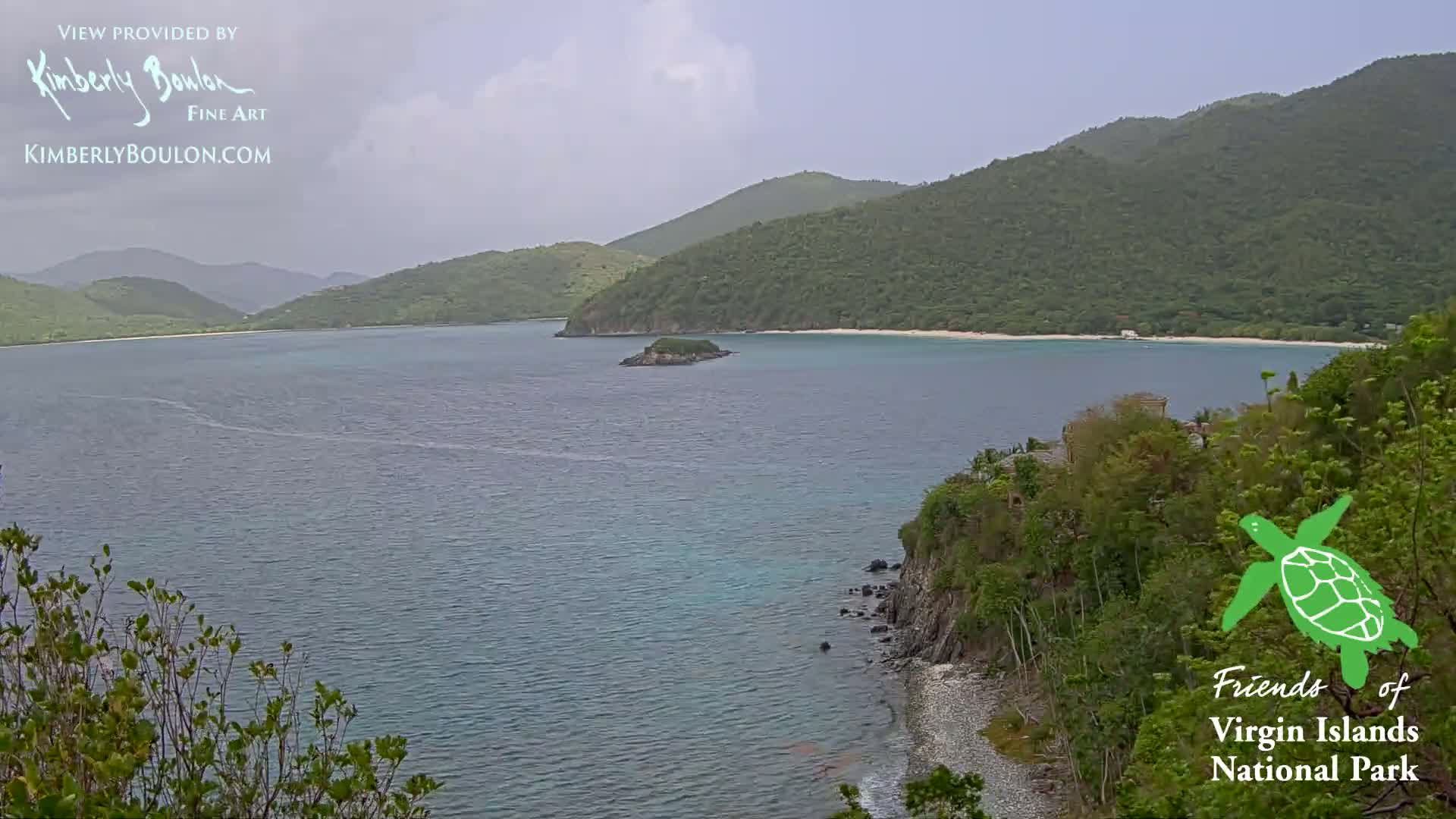 St. John, Cinnamon, Maho, and Francis Bays from Windswept Point Live Cam - Central, St. John, United States Virgin Islands, USA