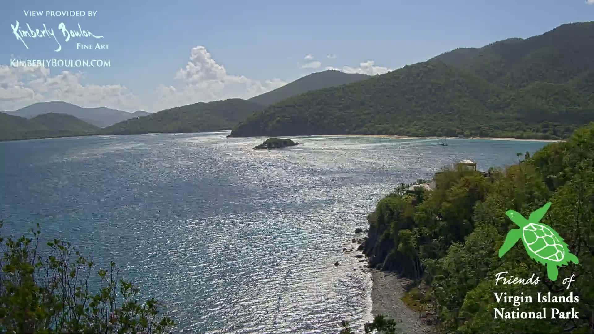 St. John, Cinnamon, Maho, and Francis Bays from Windswept Point Live Cam - Central, St. John, United States Virgin Islands, USA