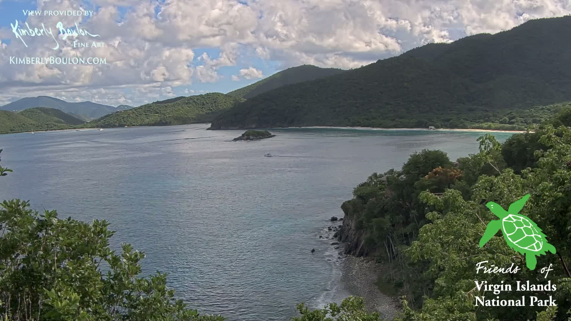 St. John, Cinnamon, Maho, and Francis Bays from Windswept Point Live Cam - Central, St. John, United States Virgin Islands, USA