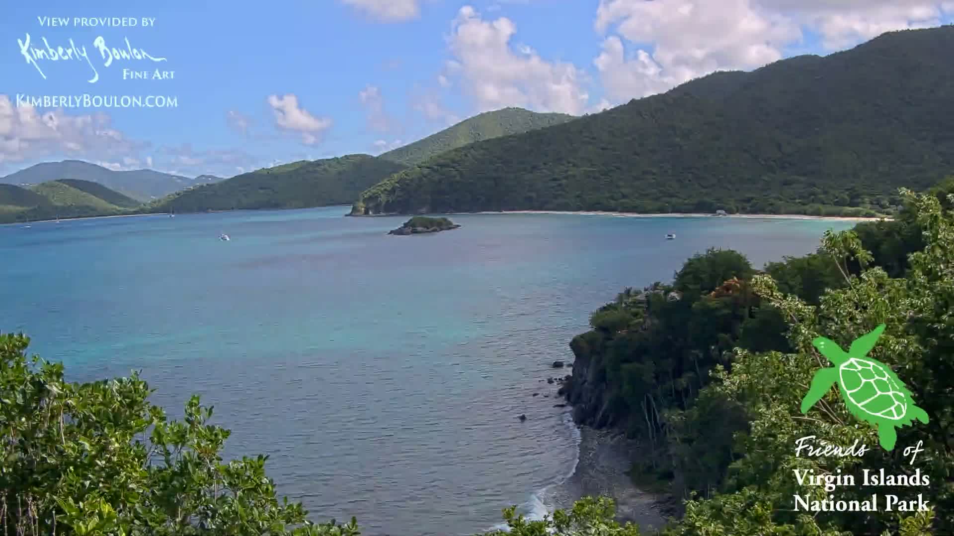 St. John, Cinnamon, Maho, and Francis Bays from Windswept Point Live Cam - Central, St. John, United States Virgin Islands, USA