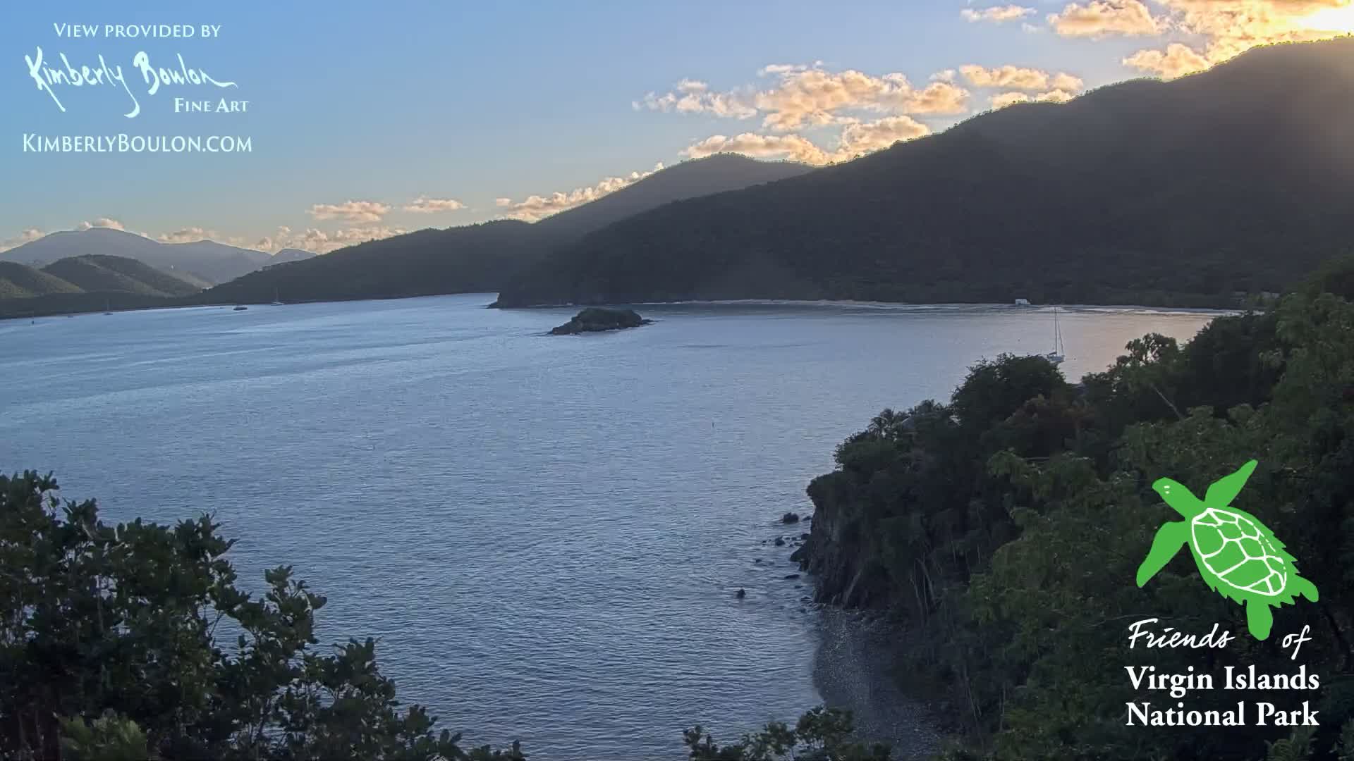 St. John, Cinnamon, Maho, and Francis Bays from Windswept Point Live Cam - Central, St. John, United States Virgin Islands, USA